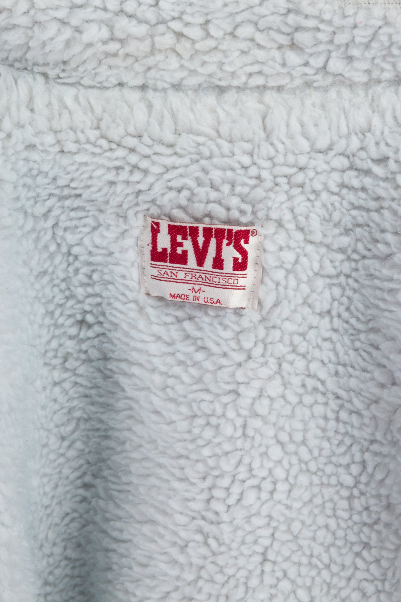 Vintage Levis Shearling Denim Jacket - Men&#39;s Medium | 80s Jean Jacket Sherpa Grunge Trucker Coat