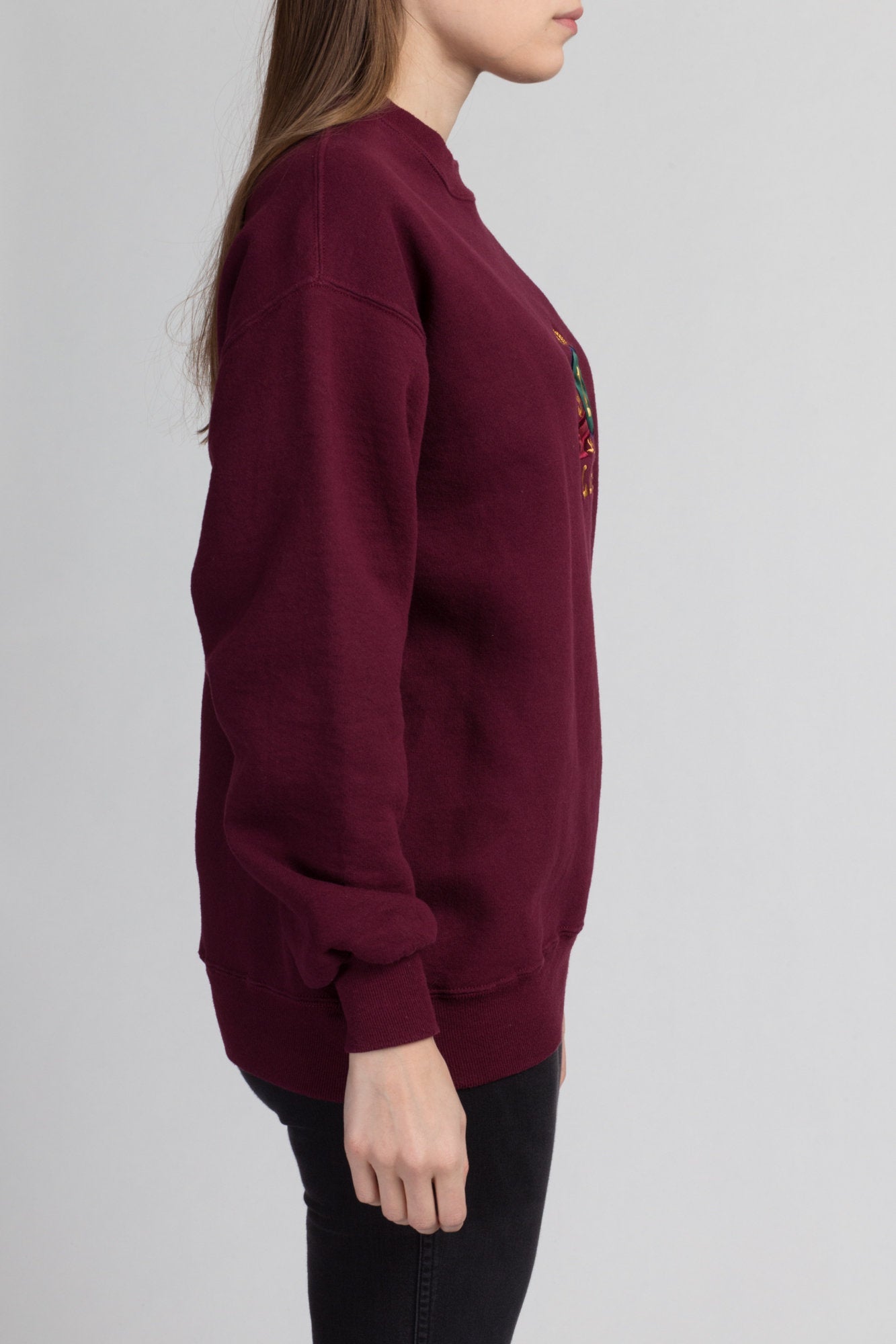 90s Alaska Sweatshirt - Men&#39;s Medium, Women&#39;s Large | Vintage Maroon Tourist Pullover