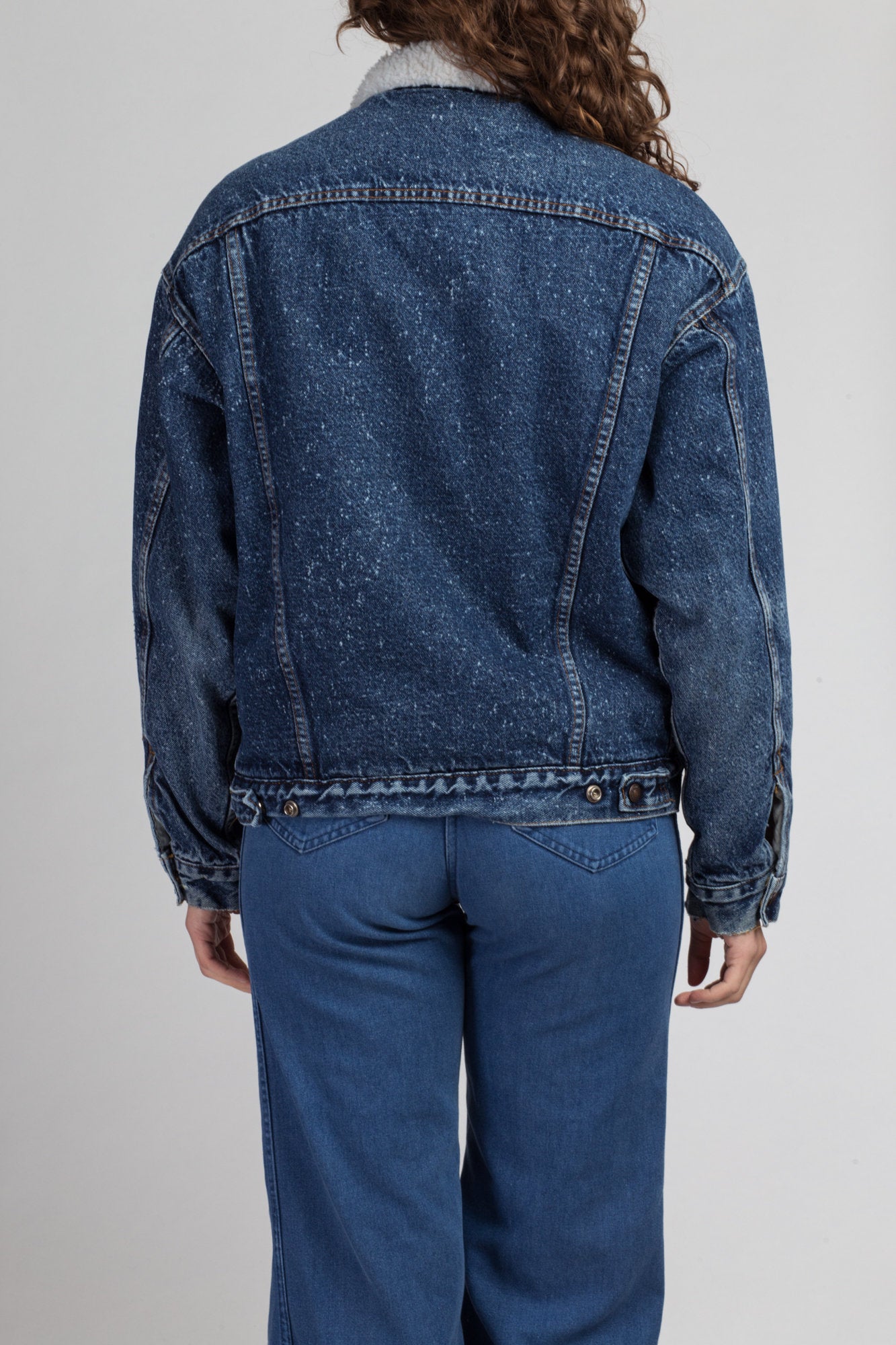 Vintage Levis Shearling Denim Jacket - Men&#39;s Medium | 80s Jean Jacket Sherpa Grunge Trucker Coat