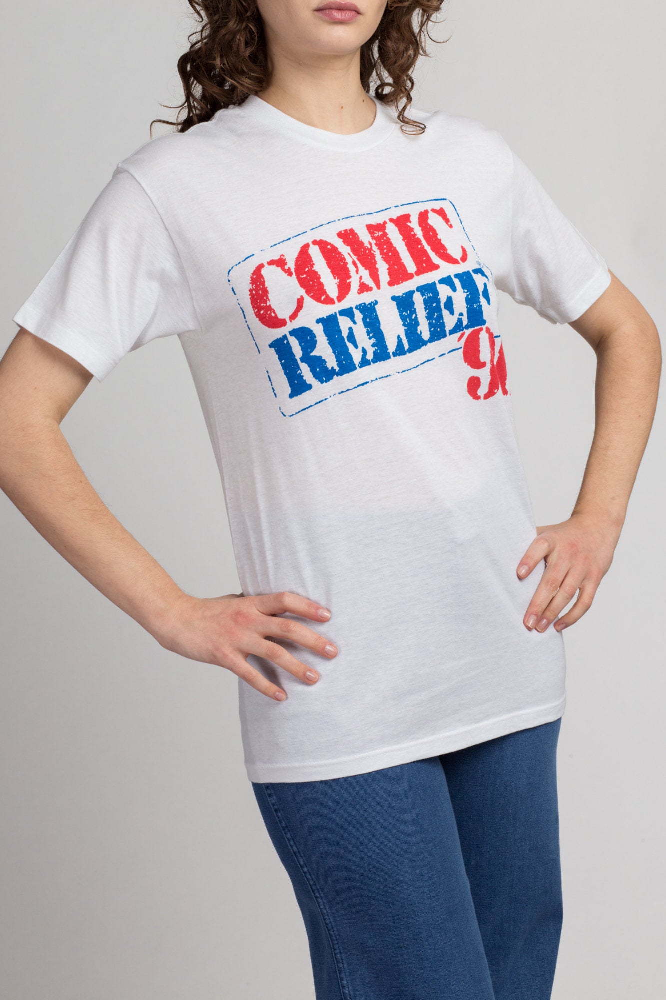 Vintage 1990 Comic Relief T Shirt - Medium to Large | 90s Radio City Music Hall NYC Comedian Graphic Tee