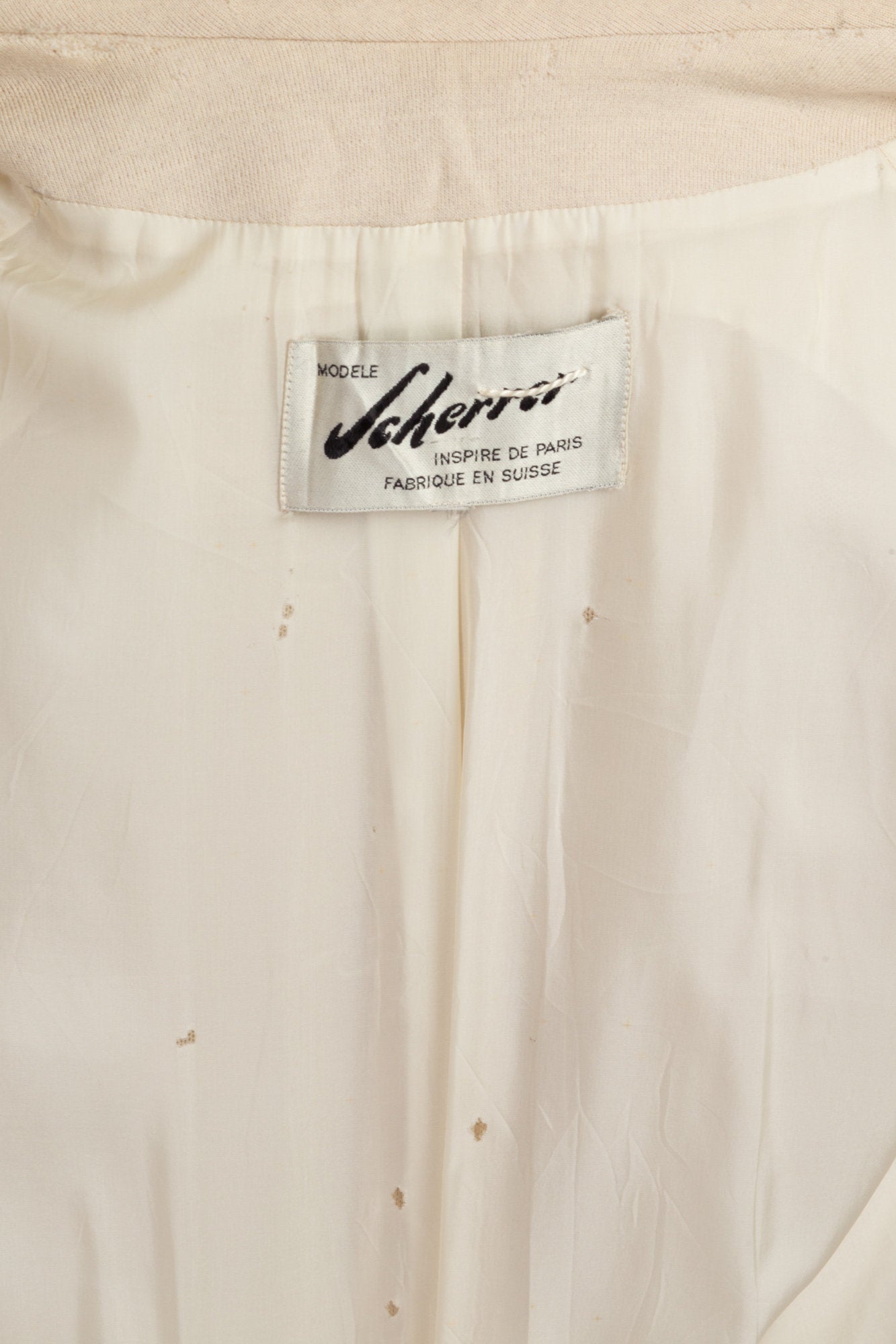 1950s Scherrer Ivory Wool Notched Collar Coat - Medium | Vintage 50s Button Up Embroidered Long Winter Jacket