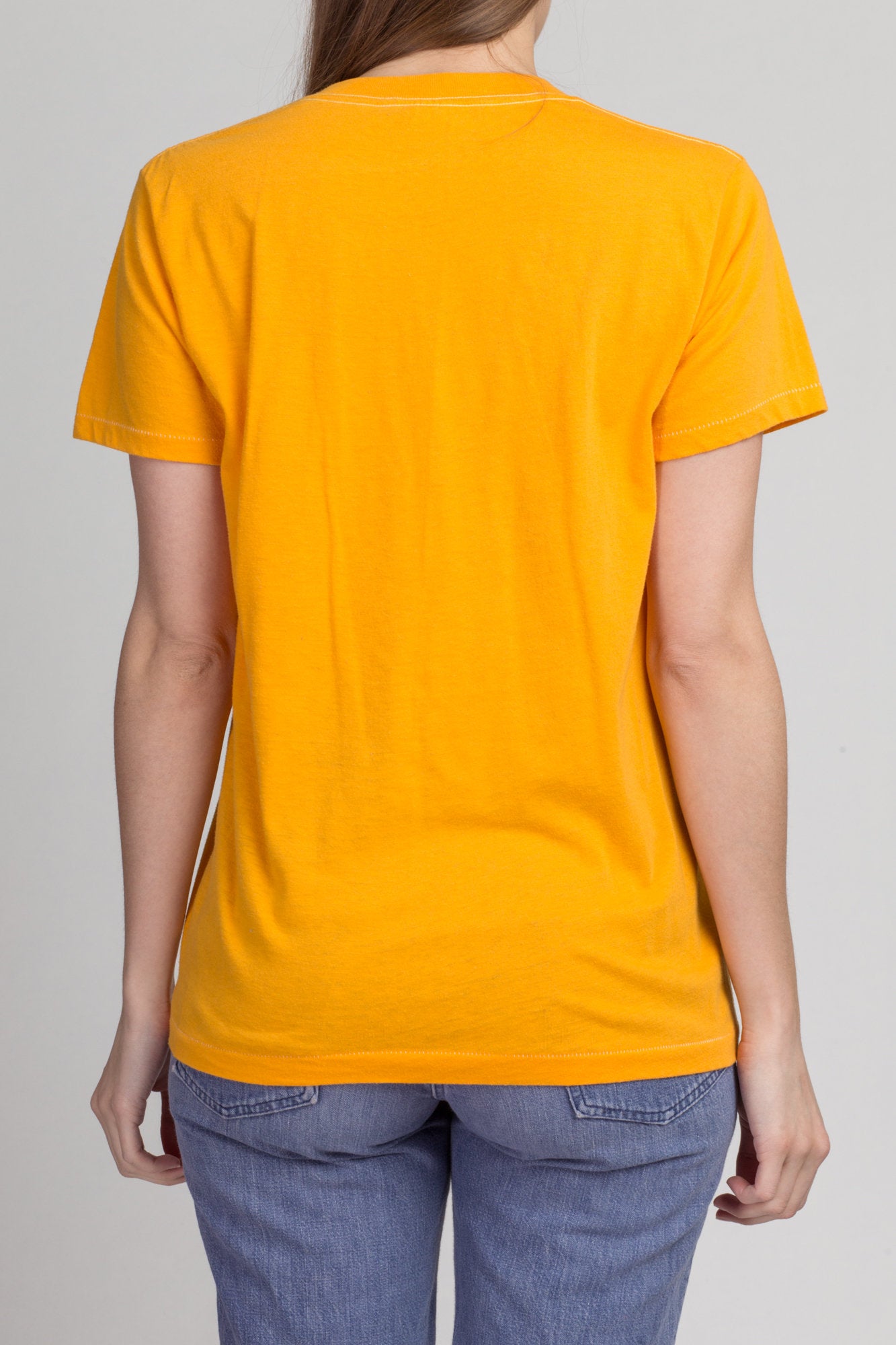 80s Butcher&#39;s Brigade Graphic T Shirt - Medium to Large | Vintage Screen Stars Yellow Army Tee
