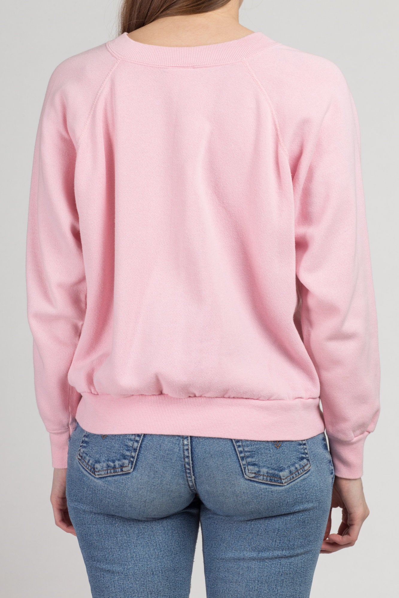 80s Pink &quot;Love One Another&quot; Sweatshirt - Large | Vintage Puff Paint Graphic Raglan Sleeve Pullover
