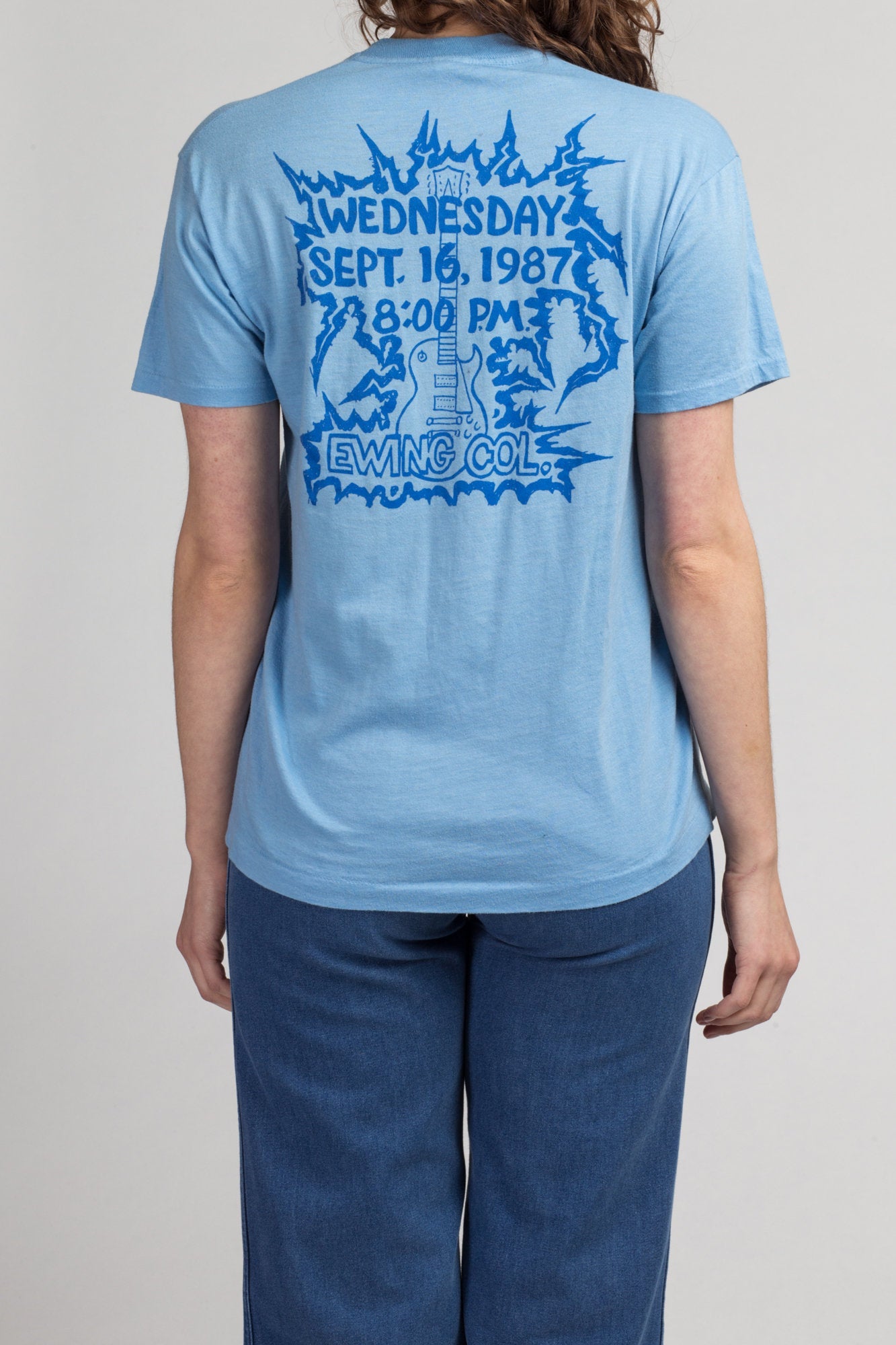 Vintage 1987 Chicago Band Tee - Medium to Large | Vintage 80s Blue NLU Union Board Concert Graphic Music T Shirt
