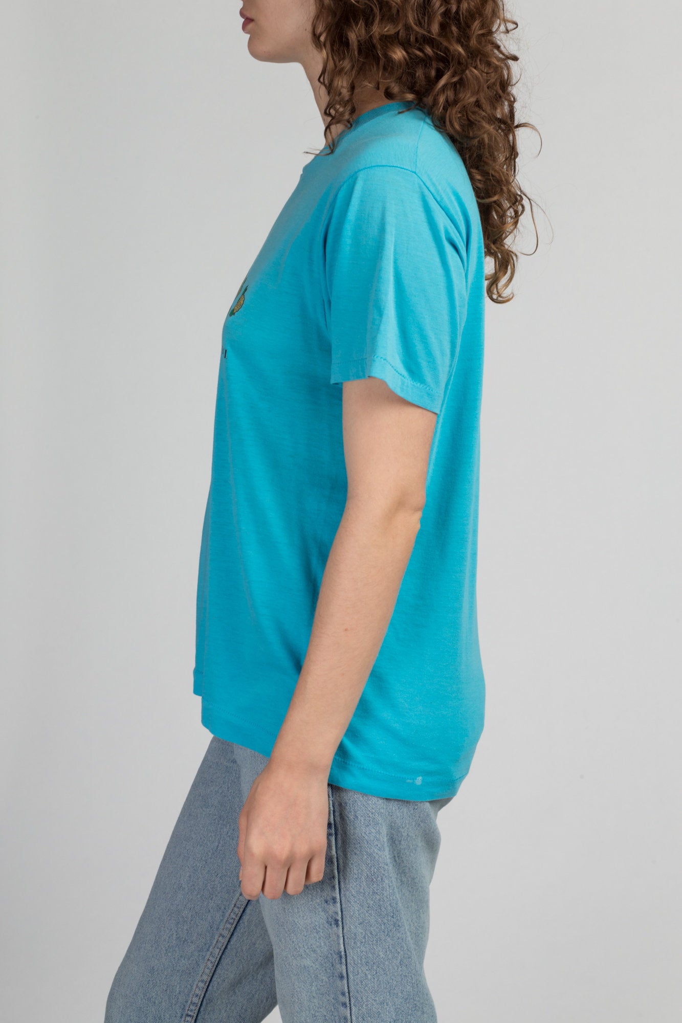 80s Grand Cayman Turtle T Shirt - Large | Vintage Blue Graphic Tourist Tee