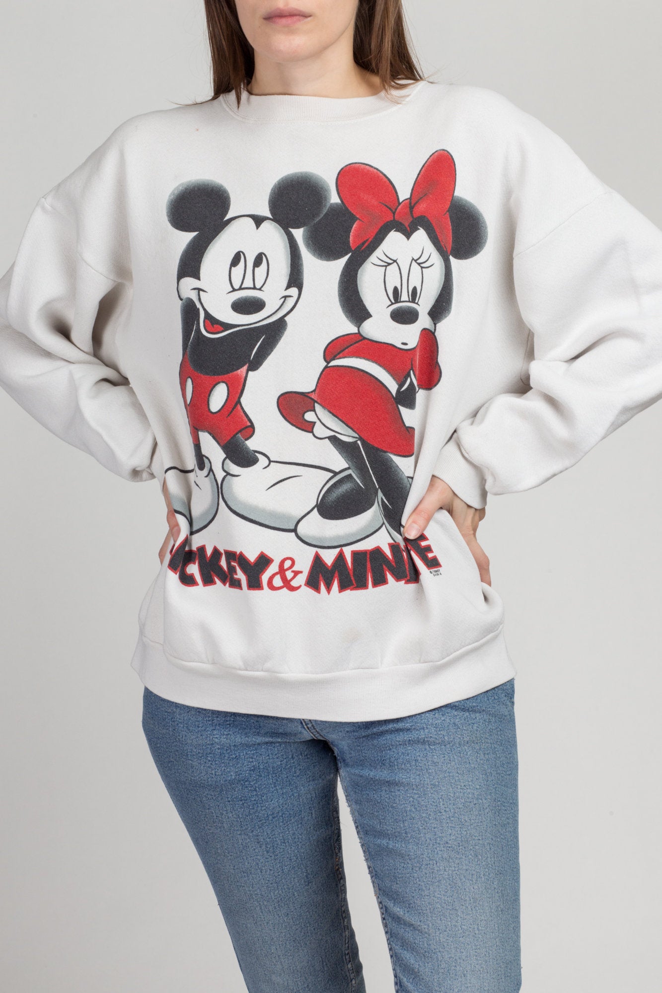 90s Mickey & Minnie Mouse Sweatshirt - Extra Large | Vintage Jerry Leigh Graphic Disney Cartoon Pullover