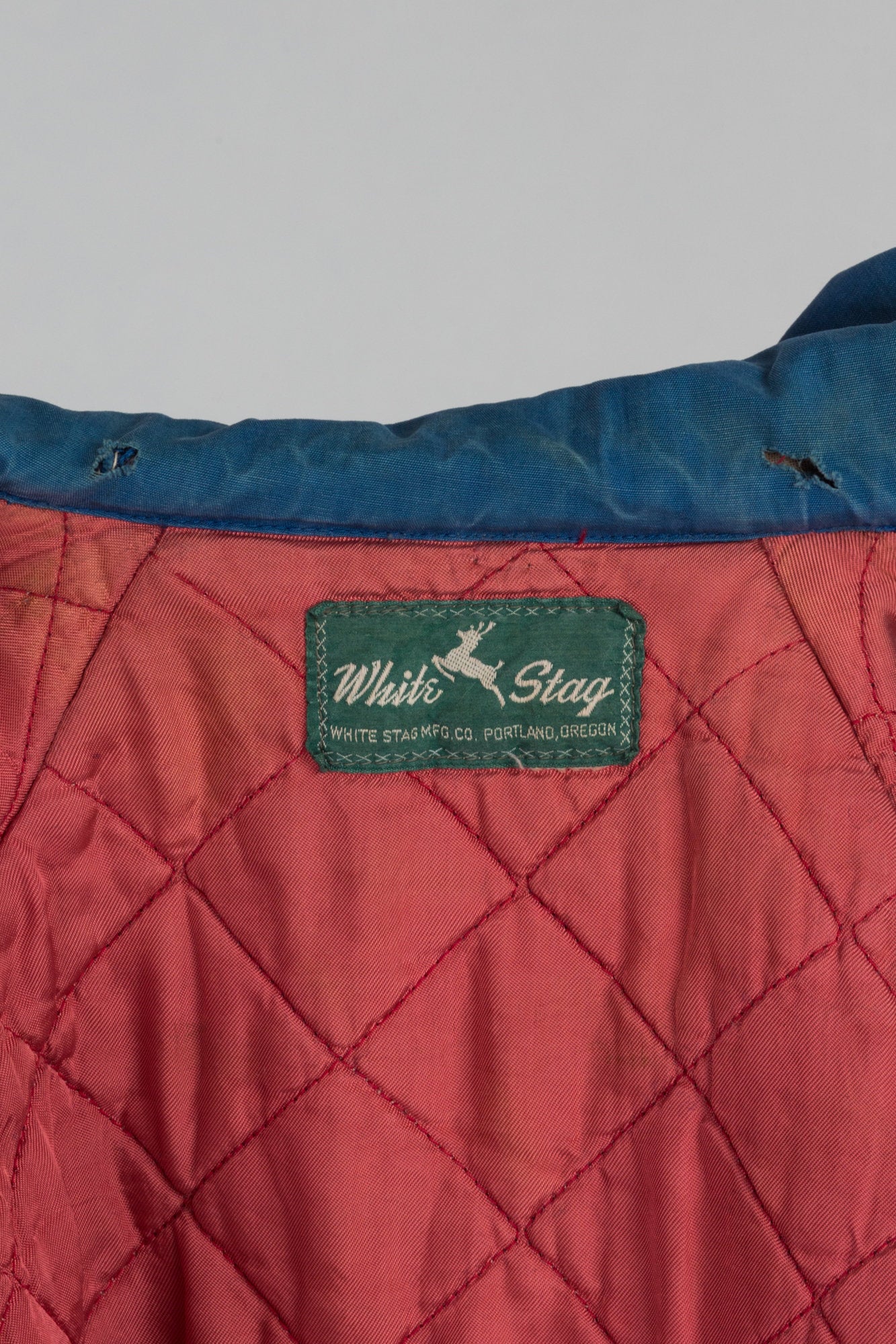 Rare 40s 50s White Stag Zip Up Ski Jacket - Petite Small to Medium | Vintage Women&#39;s Blue Southwestern Trim Hooded Puffy Parka Coat
