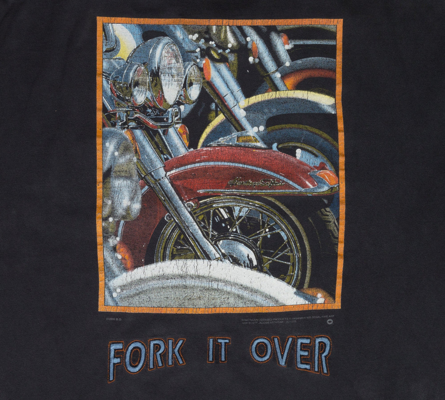 Vintage 1996 Harley Davidson "Fork It Over" T Shirt - Extra Large 