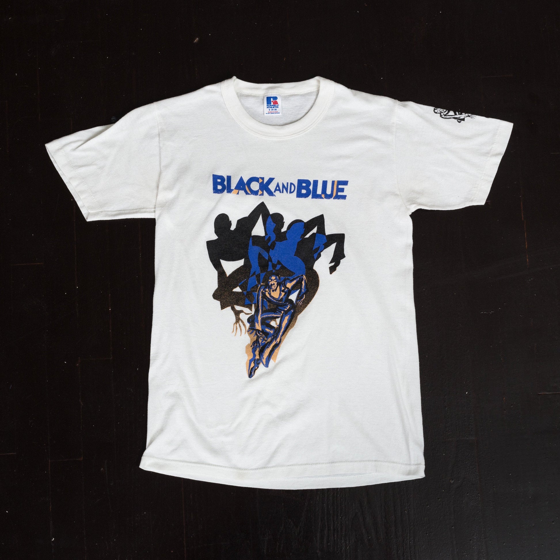80s Black And Blue Musical Revue T Shirt - Men&#39;s XS, Women&#39;s Small | Vintage 1985 Paris Theater Graphic Tee