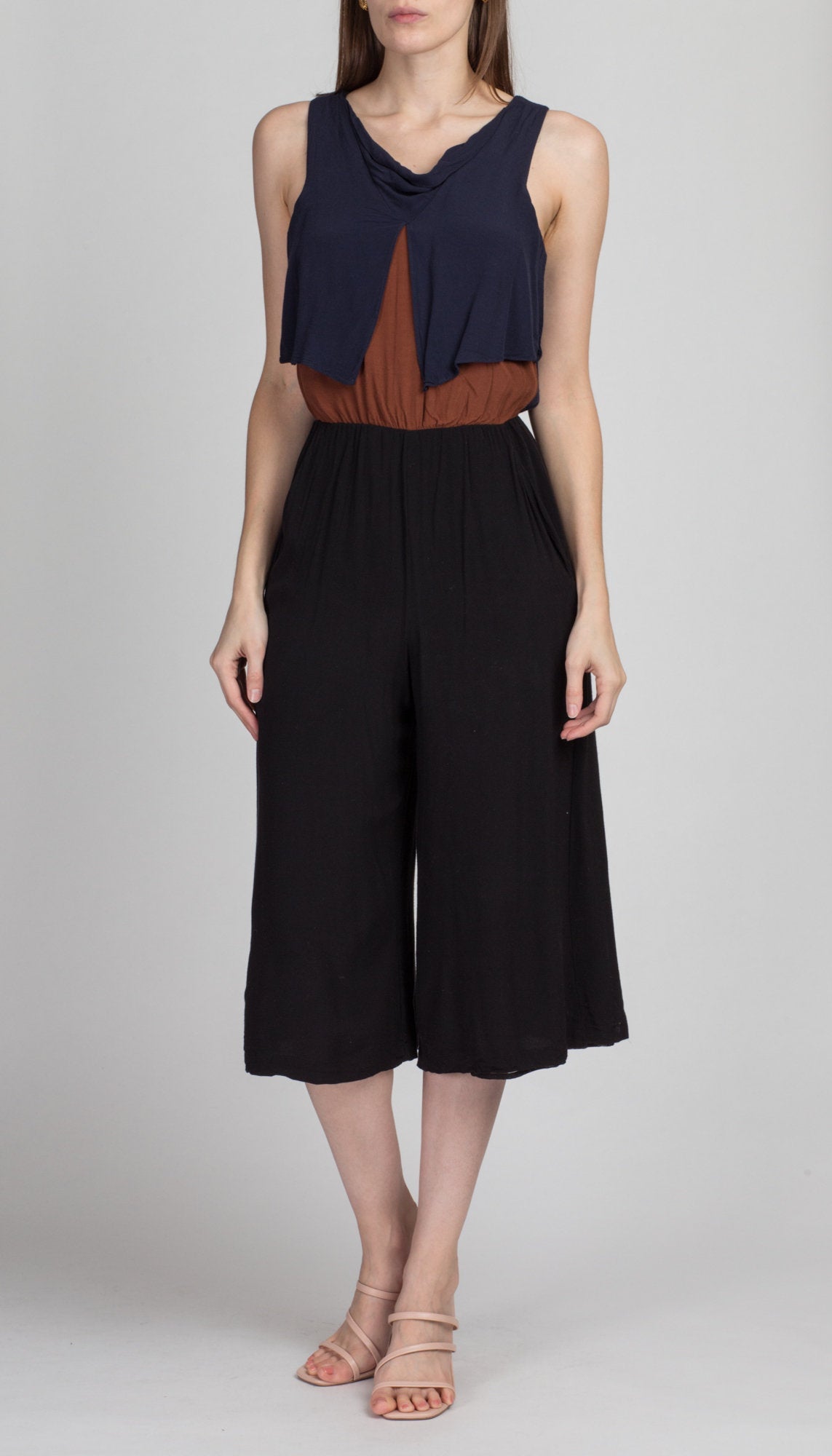 Vintage Color Block Jumpsuit - XS to Small 