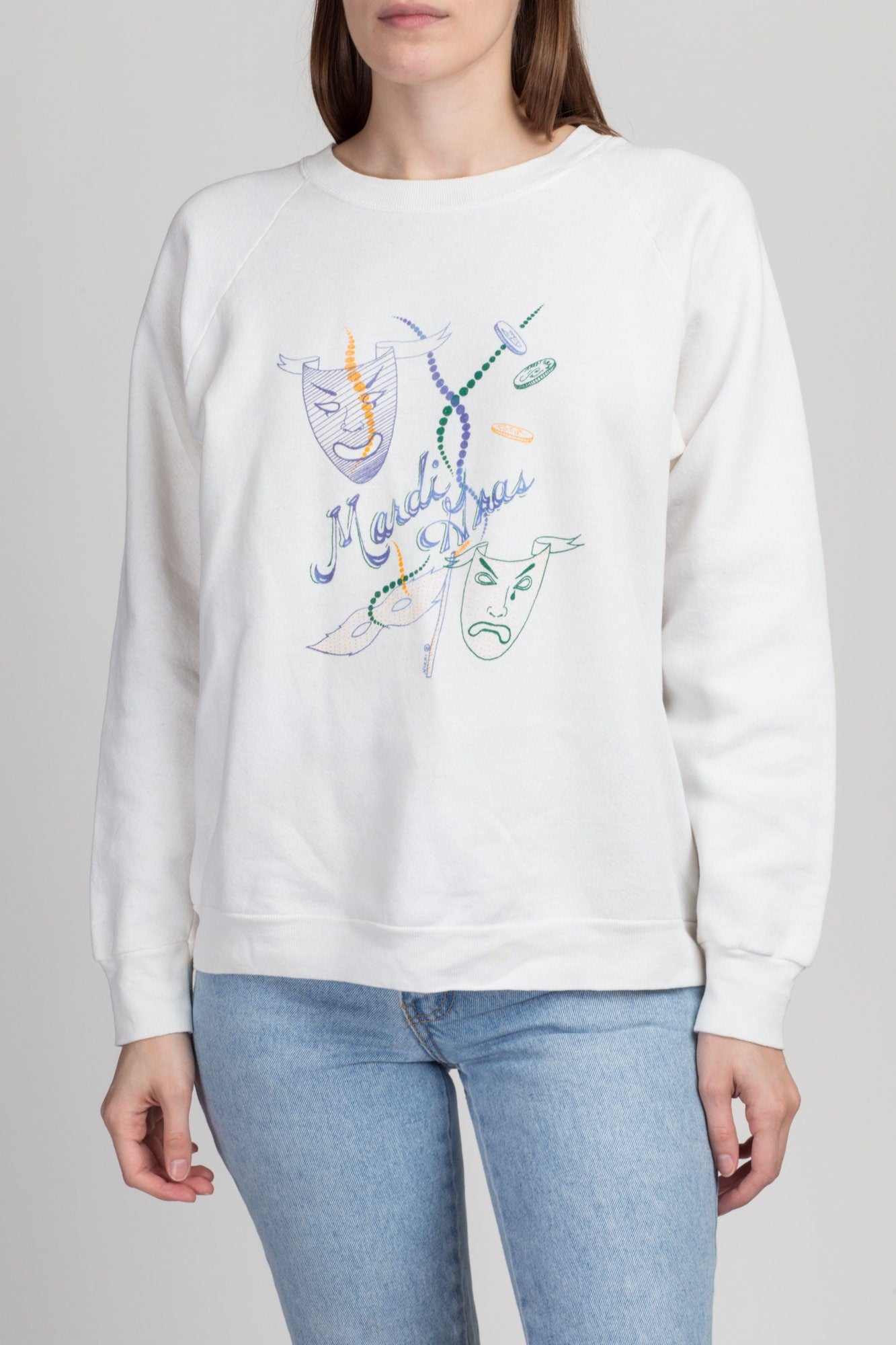 80s New Orleans Masquerade Sweatshirt - Medium to Large 