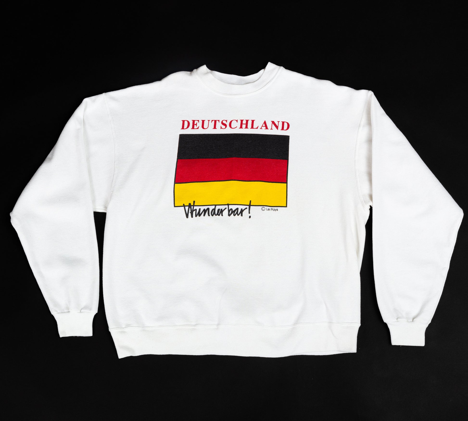 90s Deutschland "Wunderbar!" German Flag Sweatshirt - 2XL 