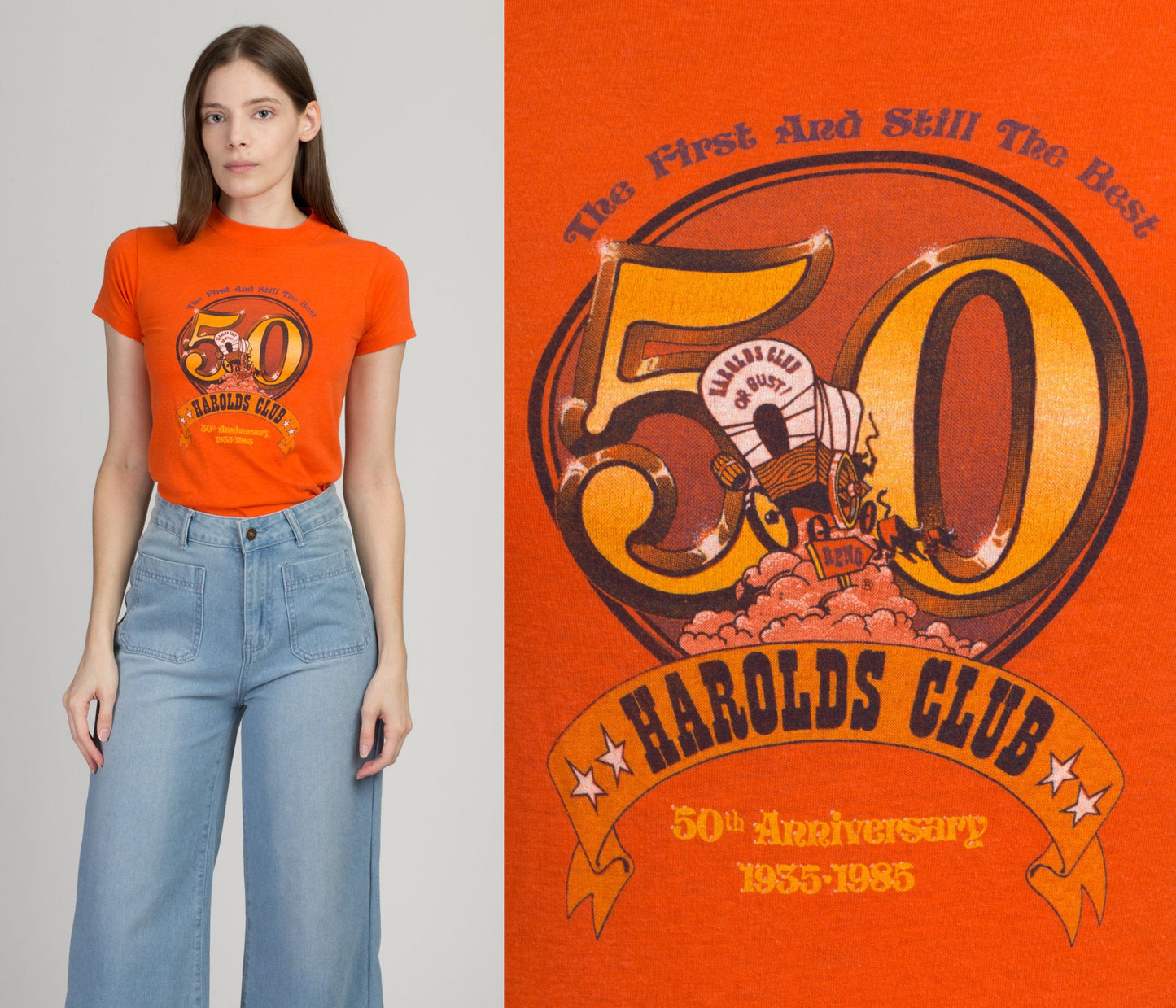 Vintage 1985 Harolds Club Casino T Shirt - Extra Small 