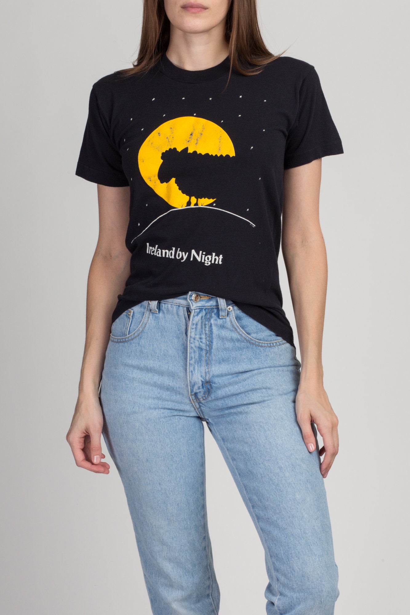 Vintage "Ireland By Night" Sheep Silhouette T Shirt - Small 