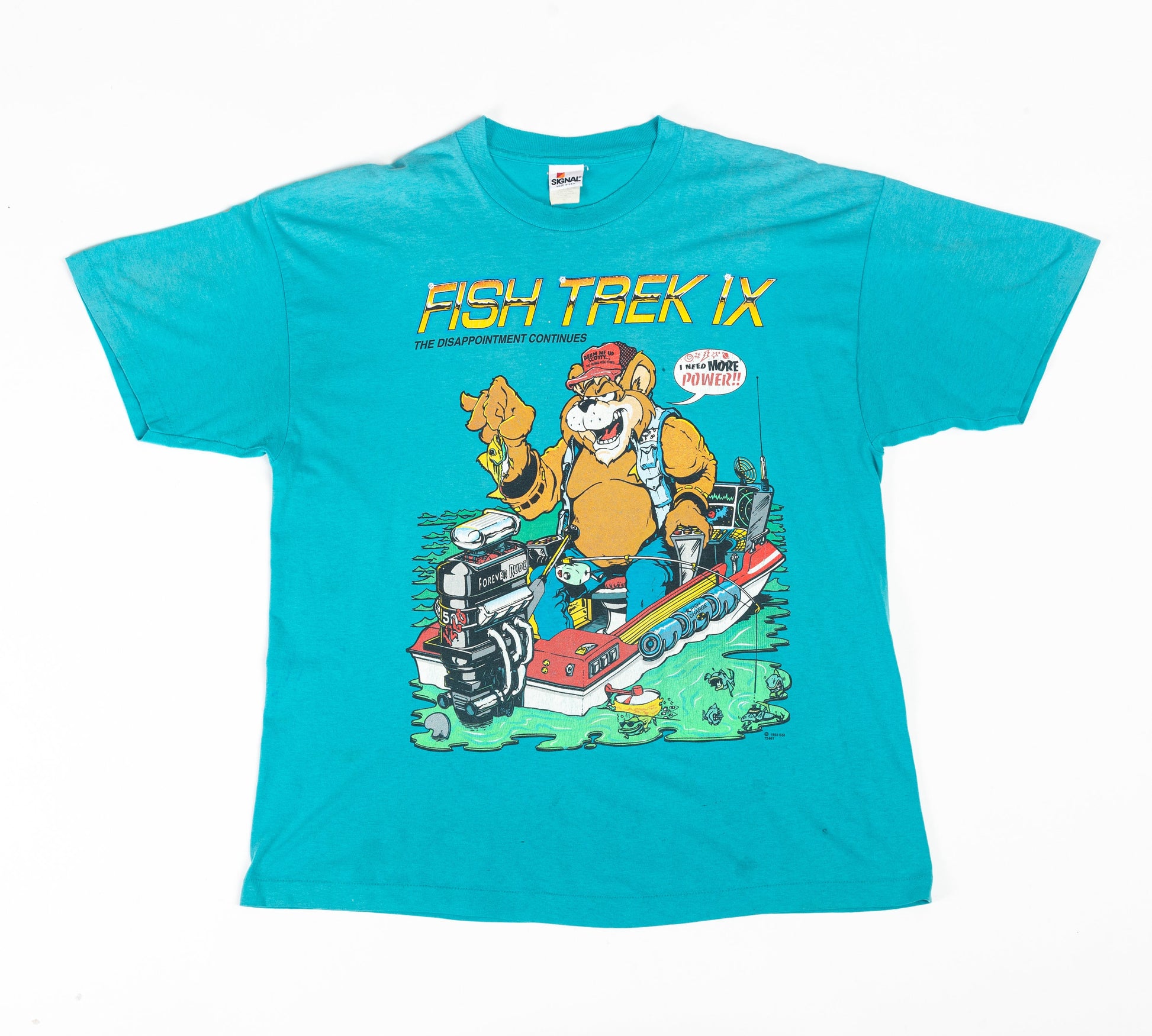 80s FISH TREK IX Star Trek Humor Tee - Extra Large 