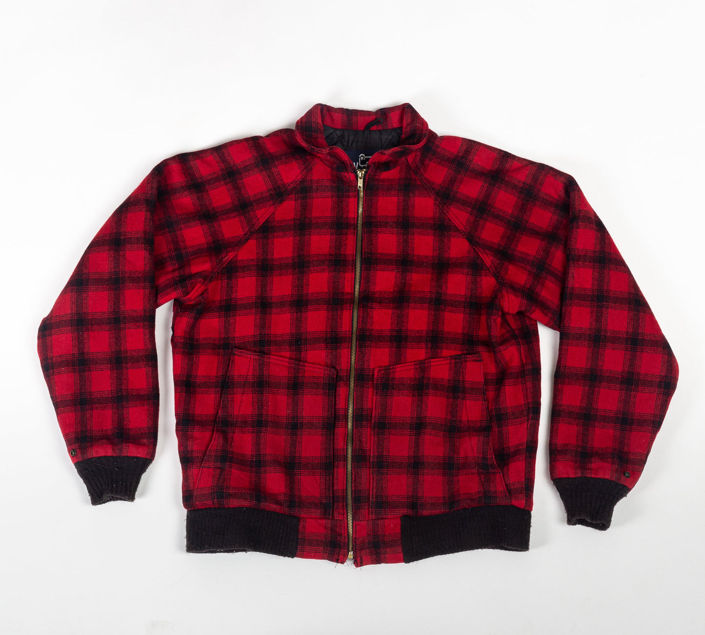 80s Buffalo Plaid Woolrich Bomber Coat - Men's Medium 