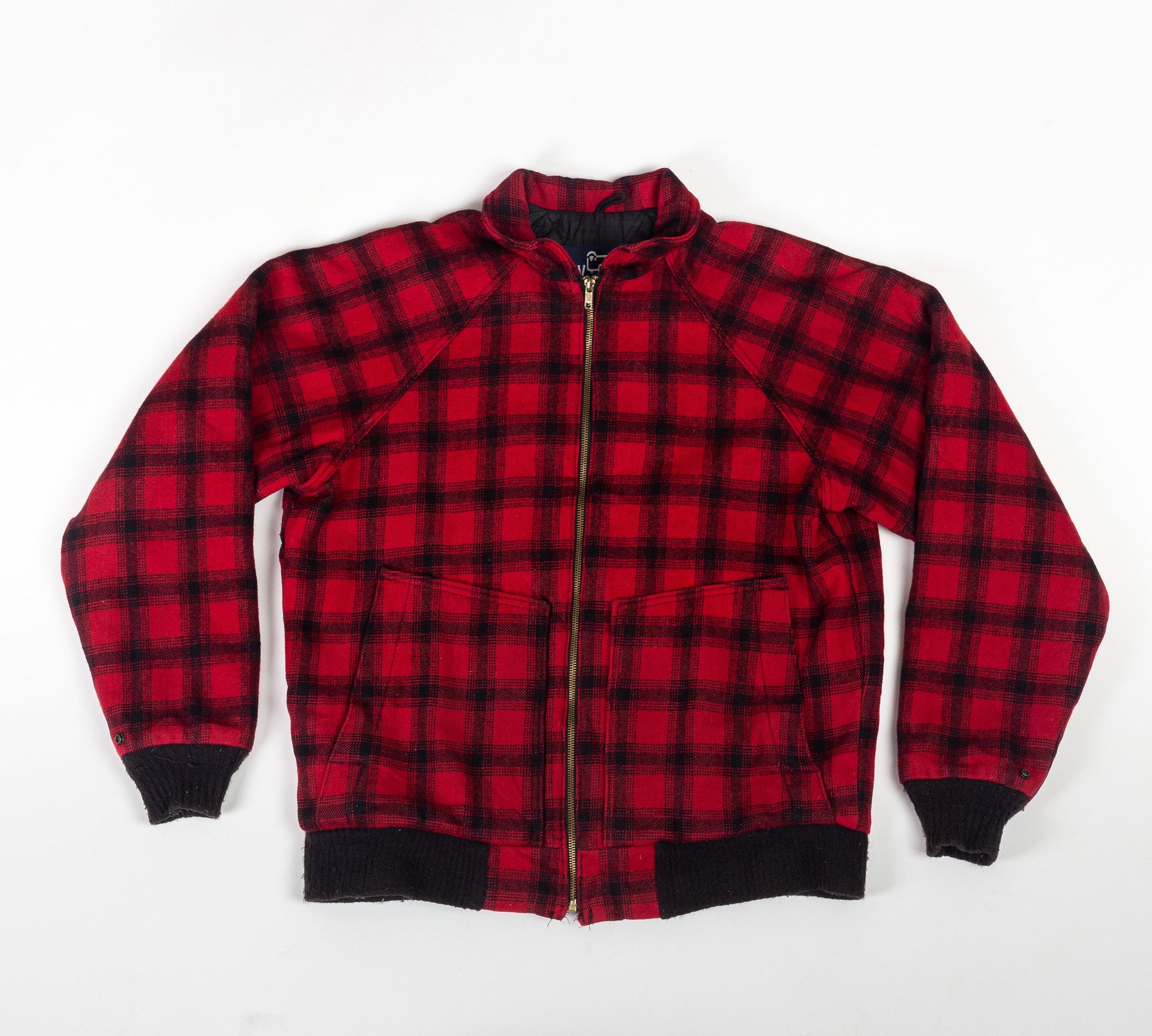 80s Buffalo Plaid Woolrich Bomber Coat - Men's Medium 