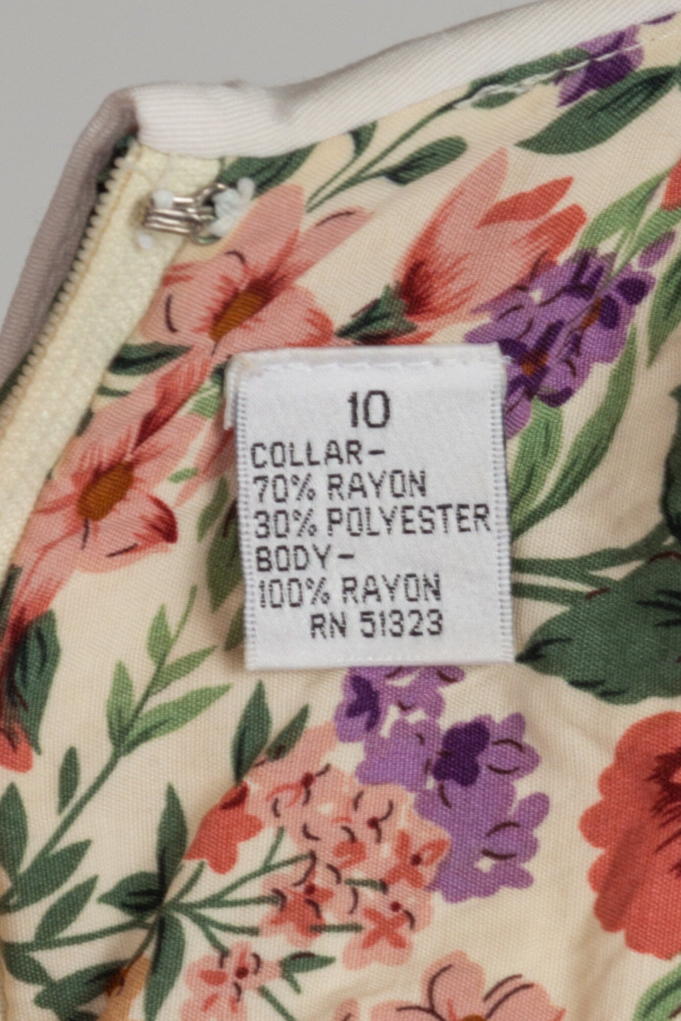 80s Floral Oversize Collar Grunge Dress - Extra Small 
