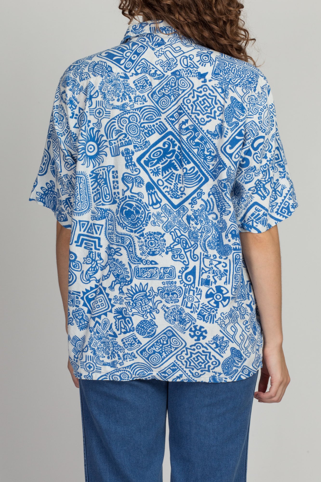 60s 70s Hawaiian Tiki Top - Men's Large, Women's XL 