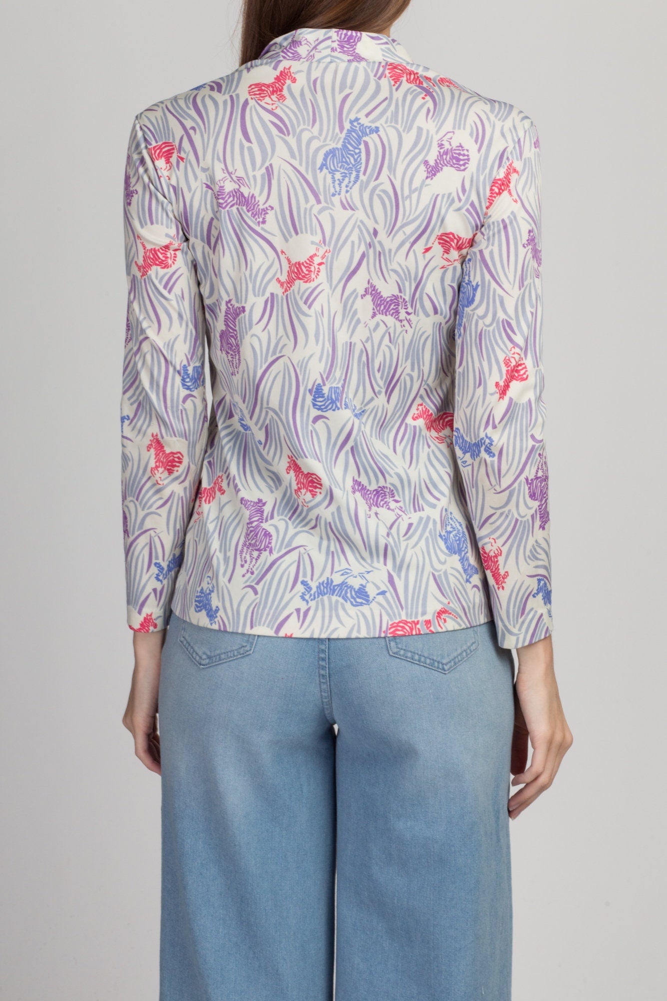 70s Zebra Novelty Print Top - Small 