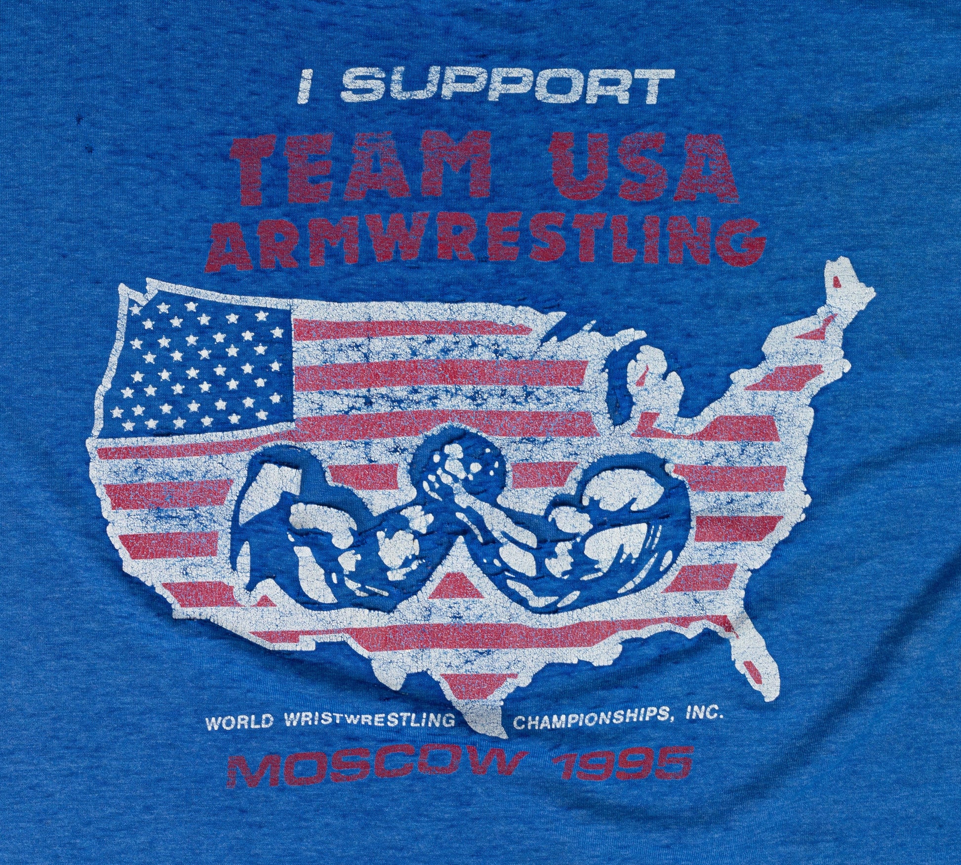 1995 World Wristwrestling Championships Threadbare T Shirt - Extra Large 