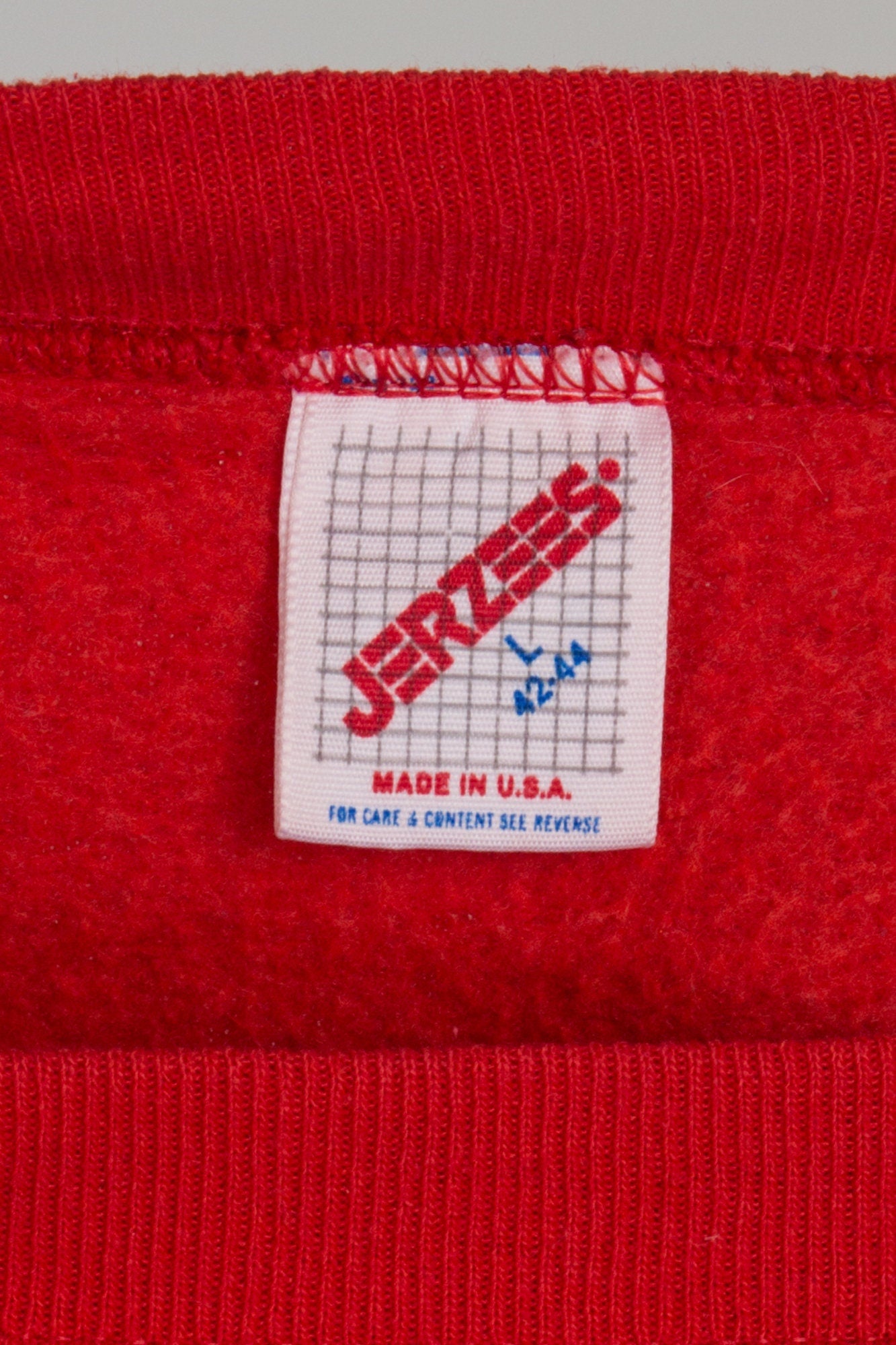 80s Red Raglan Sleeve Sweatshirt - Men's Medium, Women's Large 