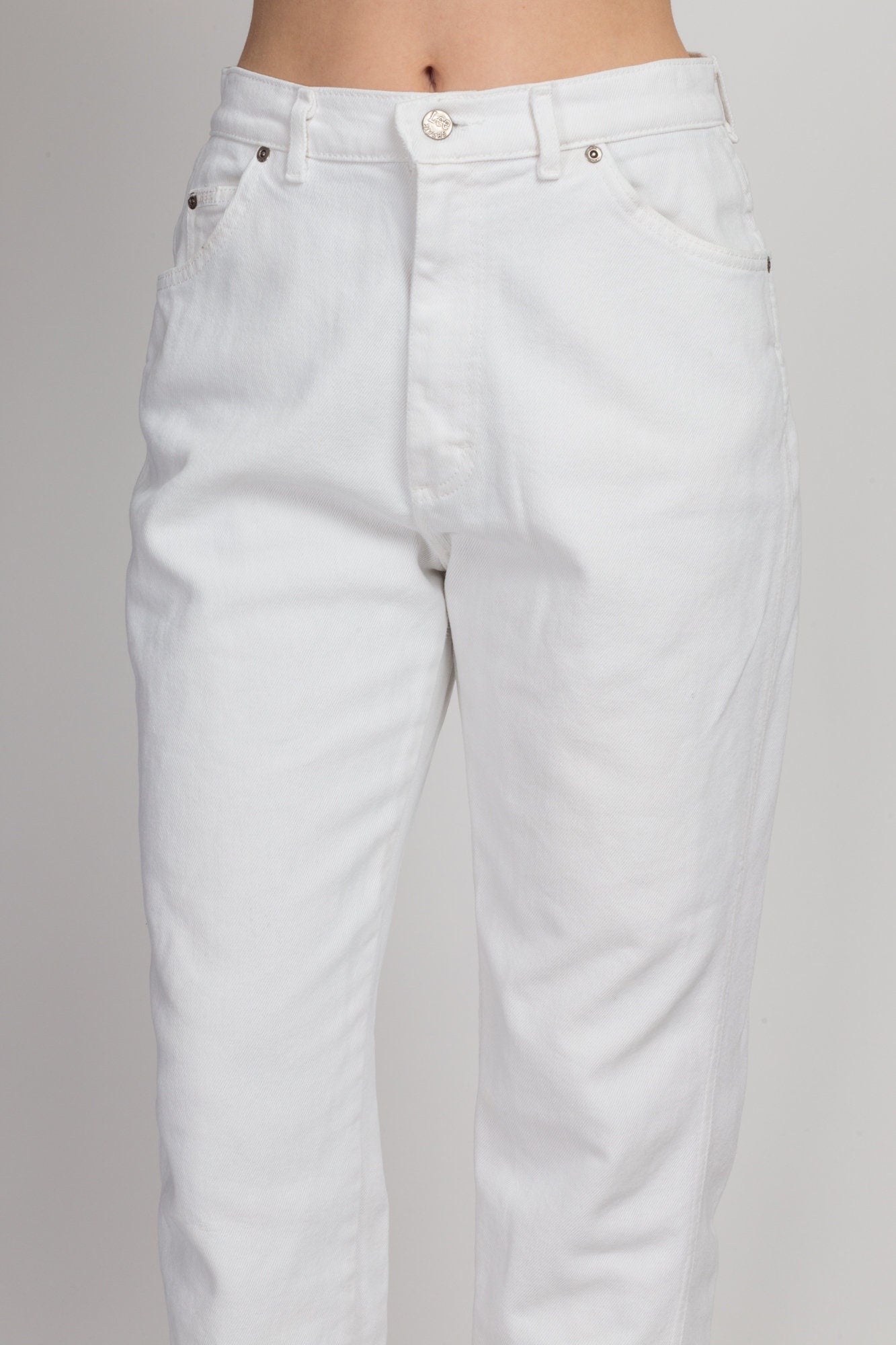 Vintage Lee Riders White Denim High Waist Jeans - Medium, 29" 