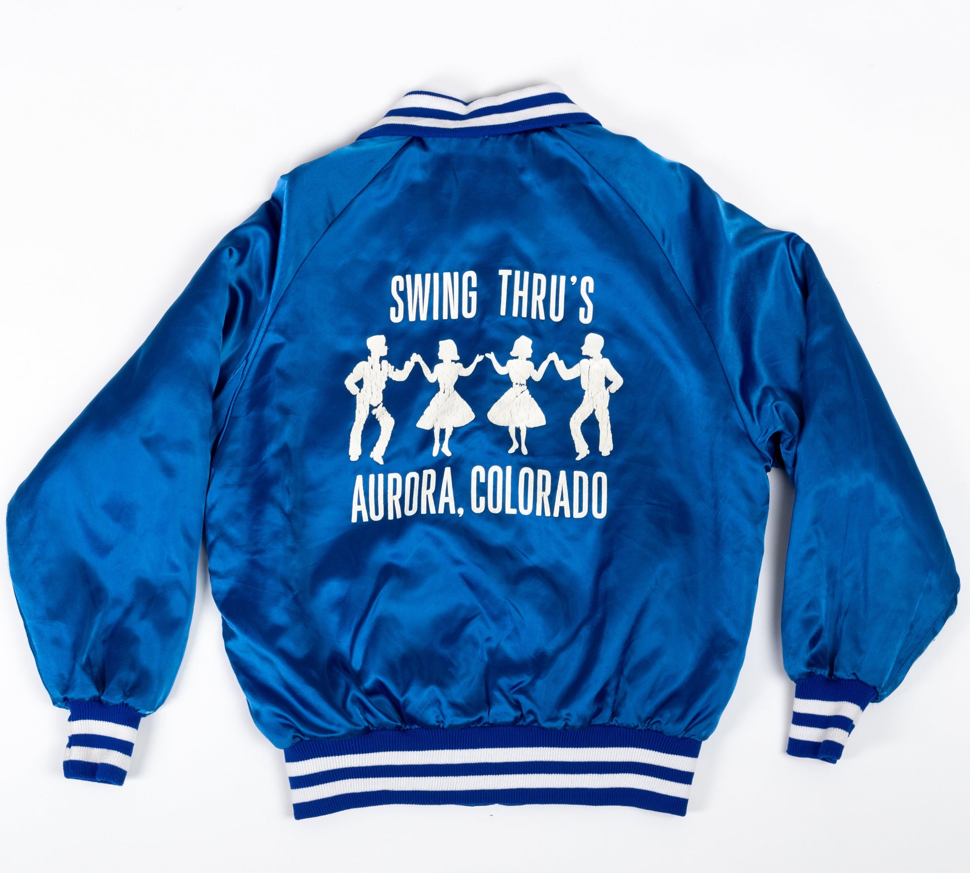 80s Swing Dancing Satin Bomber Jacket - Men's Medium, Women's Large 