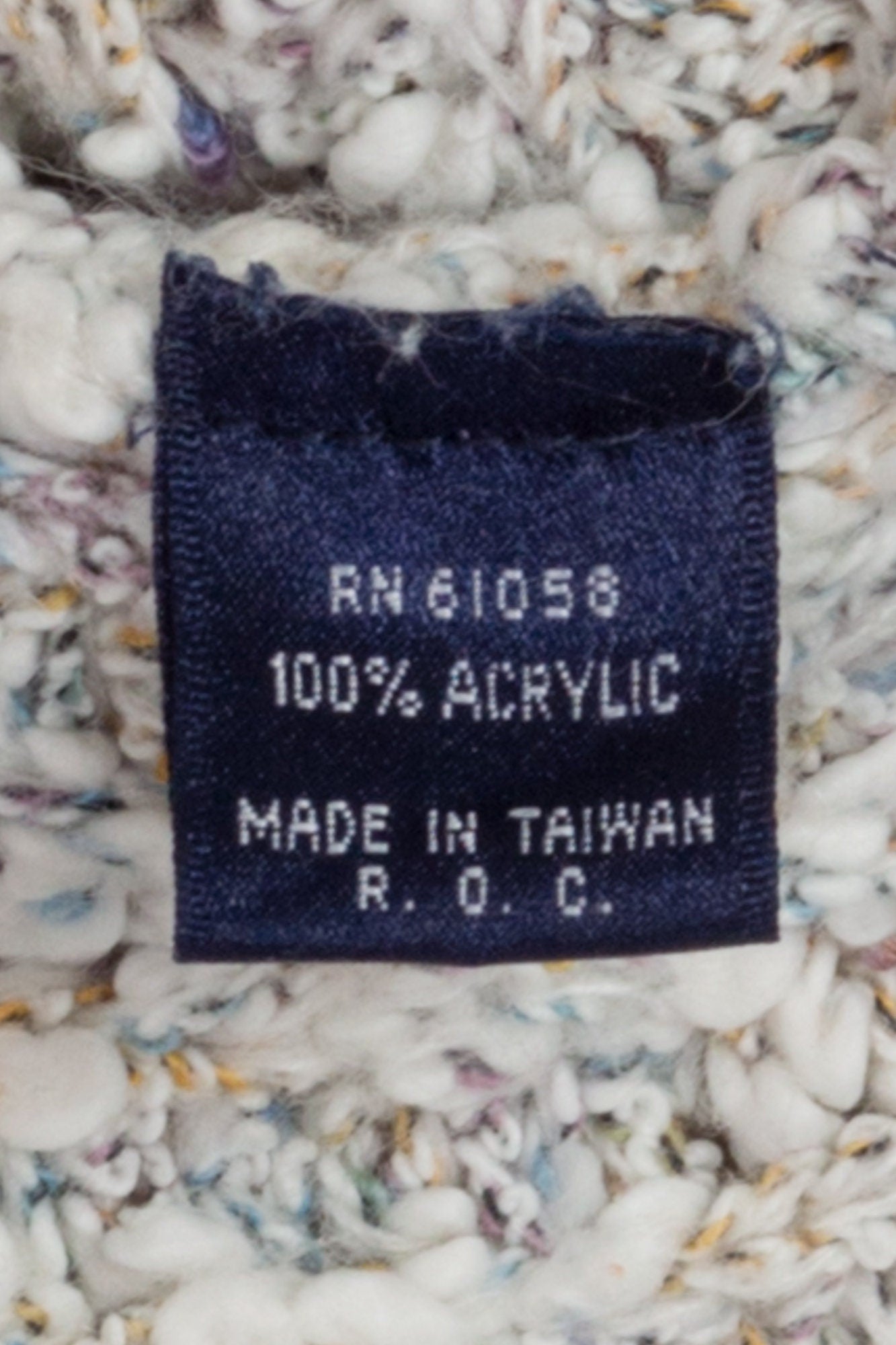 80s Marled Chunky Knit Cardigan - Large 