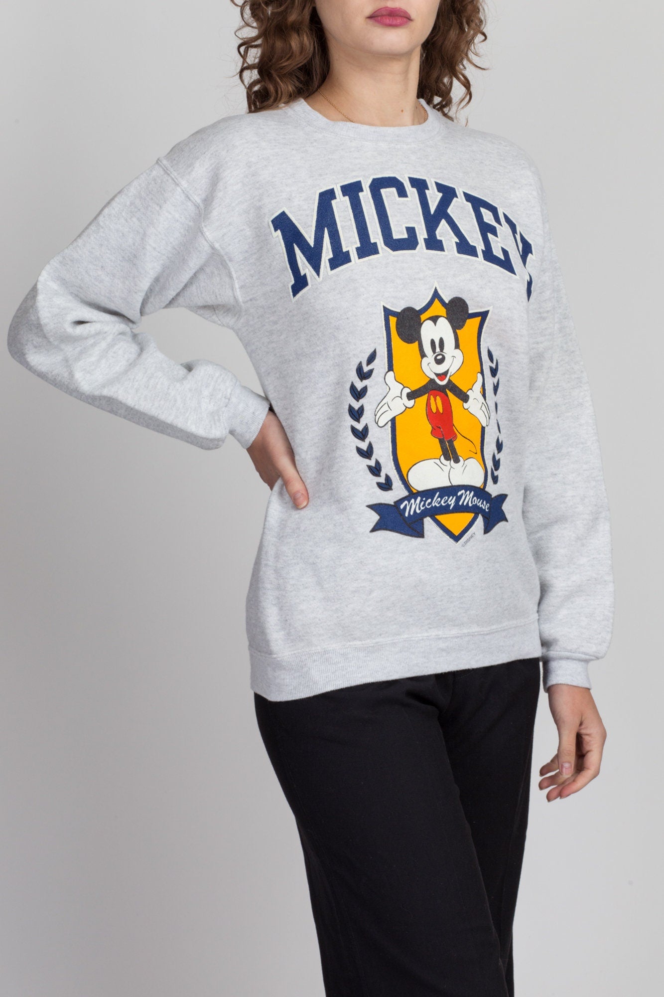 90s Mickey Mouse Collegiate Sweatshirt - Men's Small, Women's Medium 