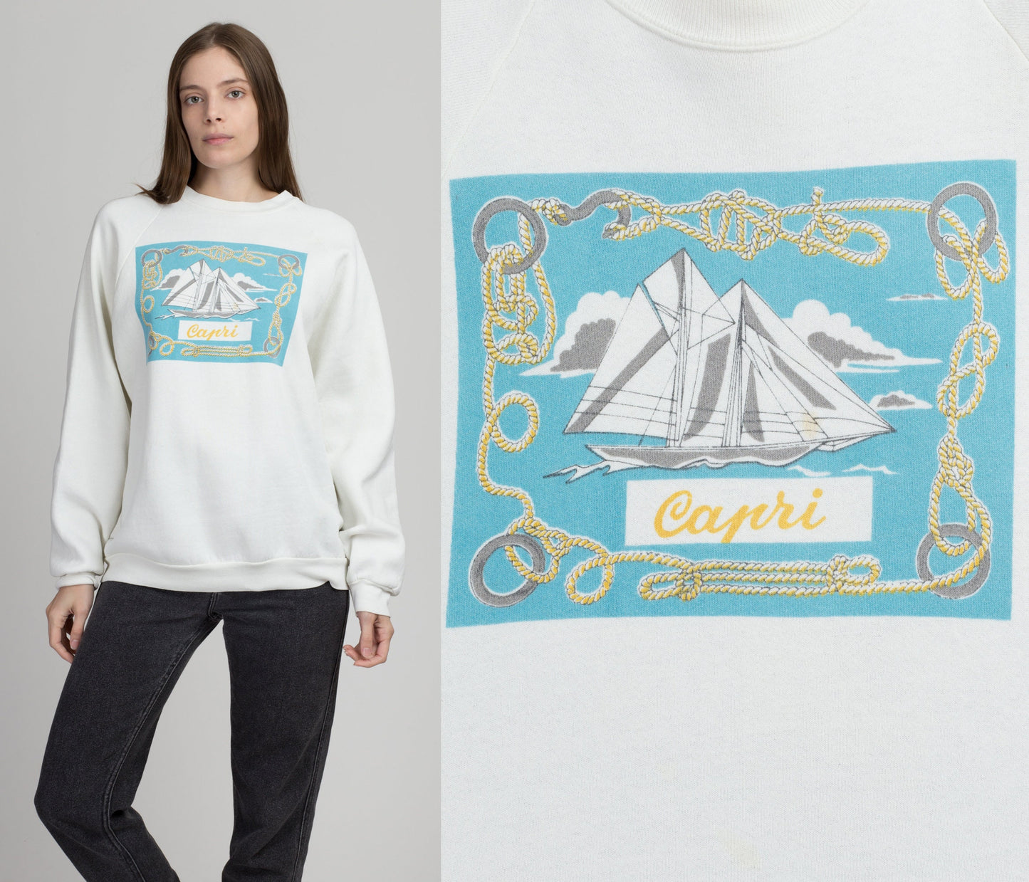 Vintage Capri Tourist Sweatshirt - Men's Large, Women's XL 