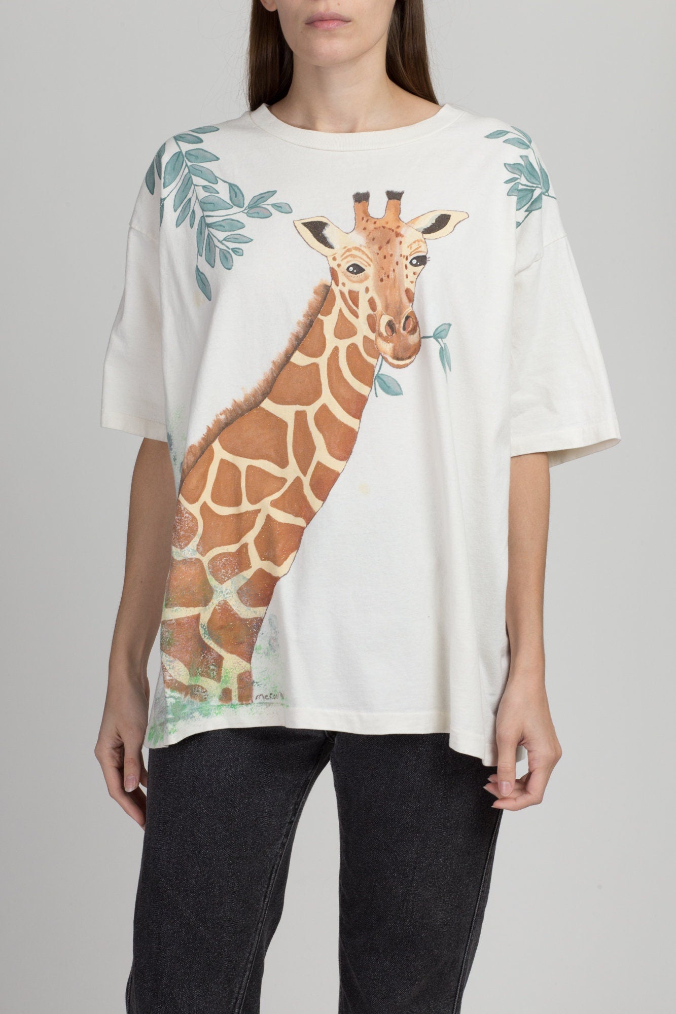 90s Painted Giraffe T Shirt - Extra Large 