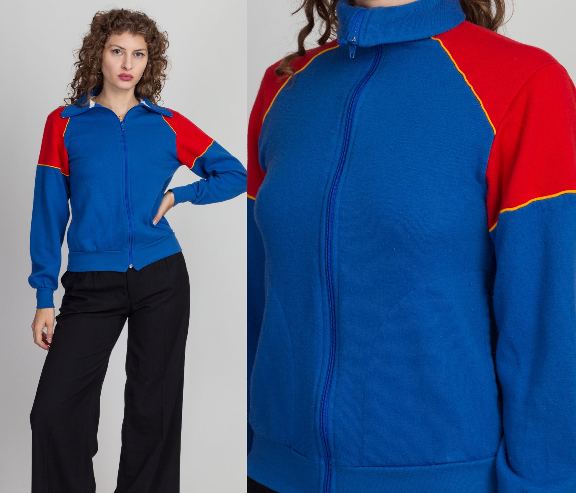 70s 80s Color Block Track Jacket - Women's Small, Men's XS 