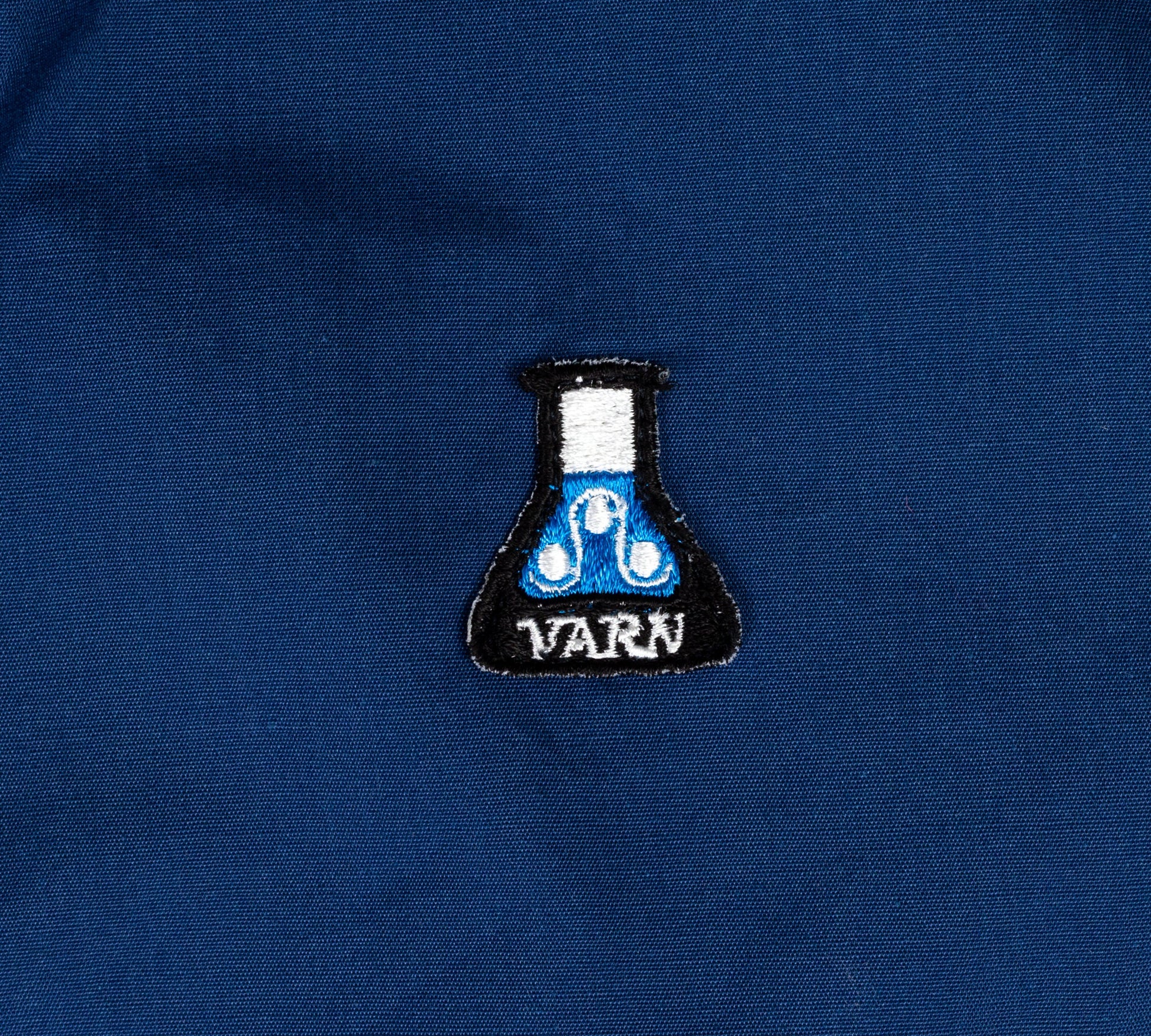 80s Blue Cafe Racer Test Tube Patch Jacket - Men's Small, Women's Medium 