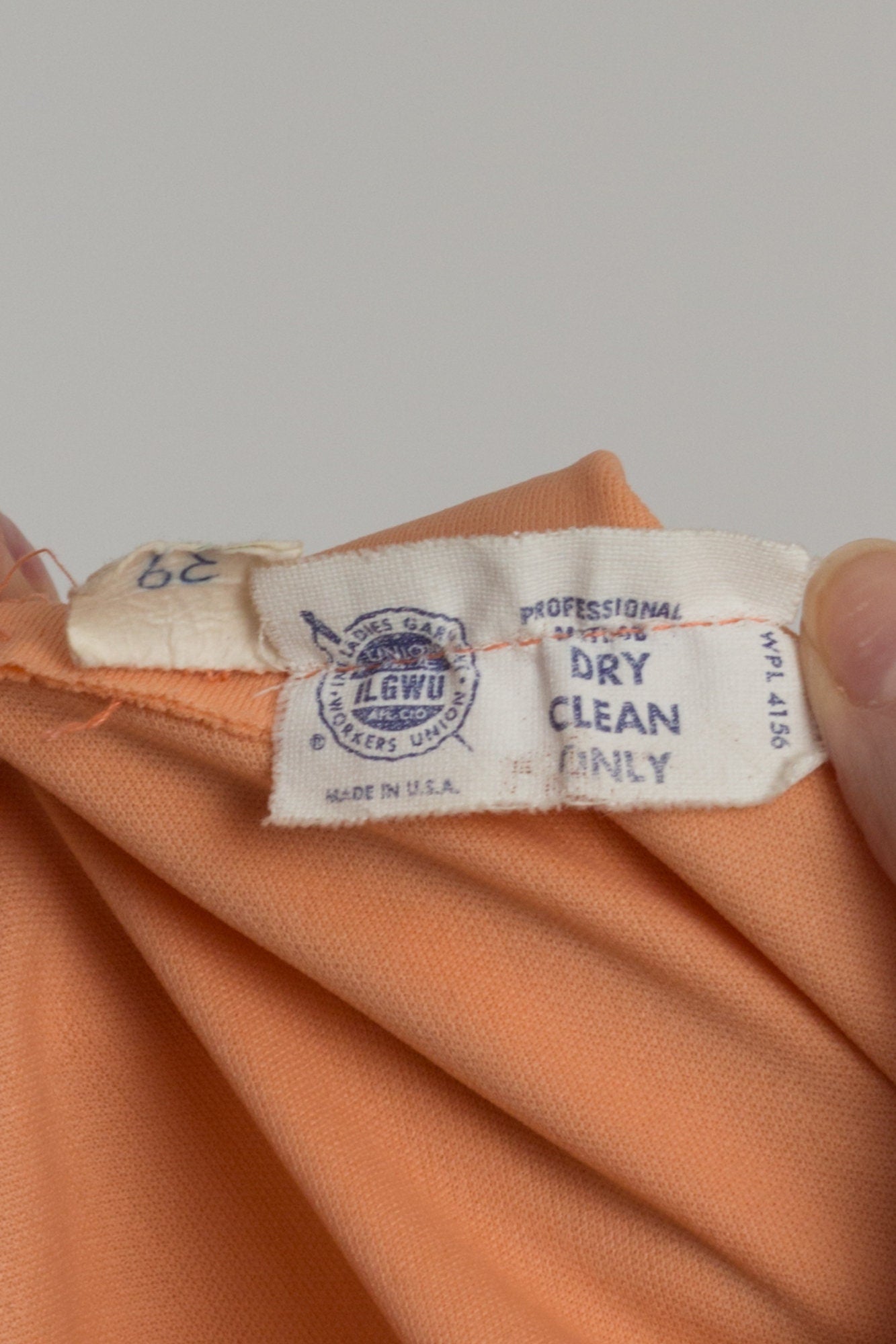 60s 70s Mod Orange Sherbet Maxi Dress - Small 