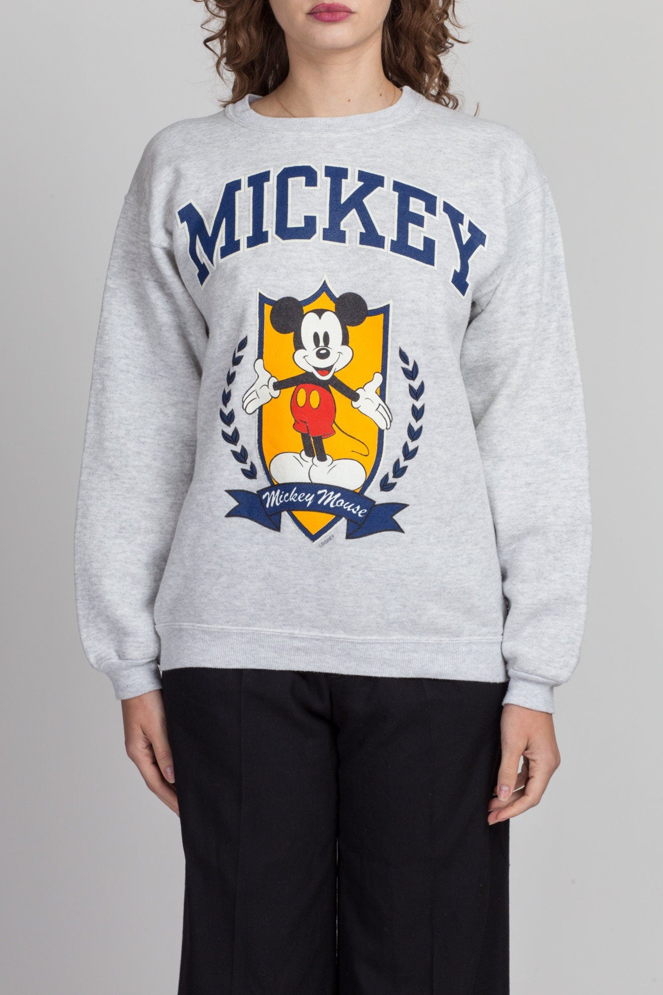 90s Mickey Mouse Collegiate Sweatshirt - Men's Small, Women's Medium 