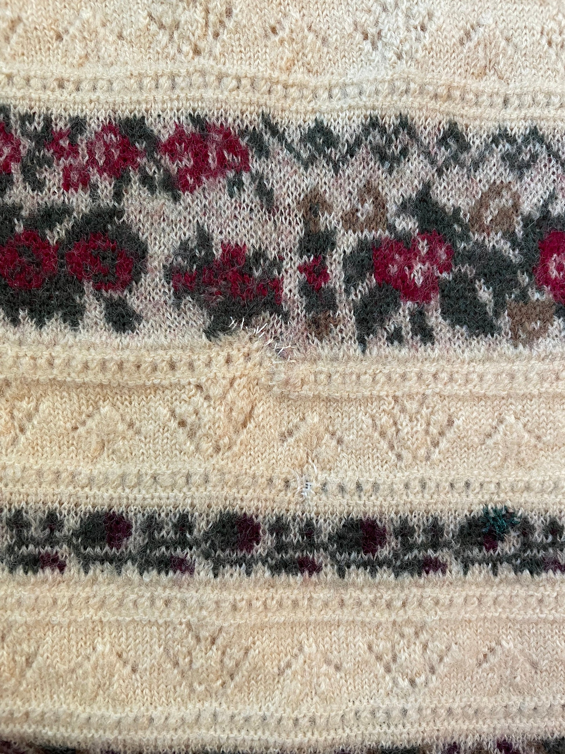 90s Ann Taylor Floral Wool Knit Sweater - Small 
