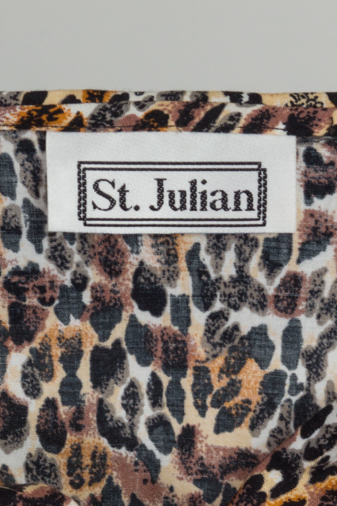 80s Leopard Print Peter Pan Collar Shirt - Extra Large 