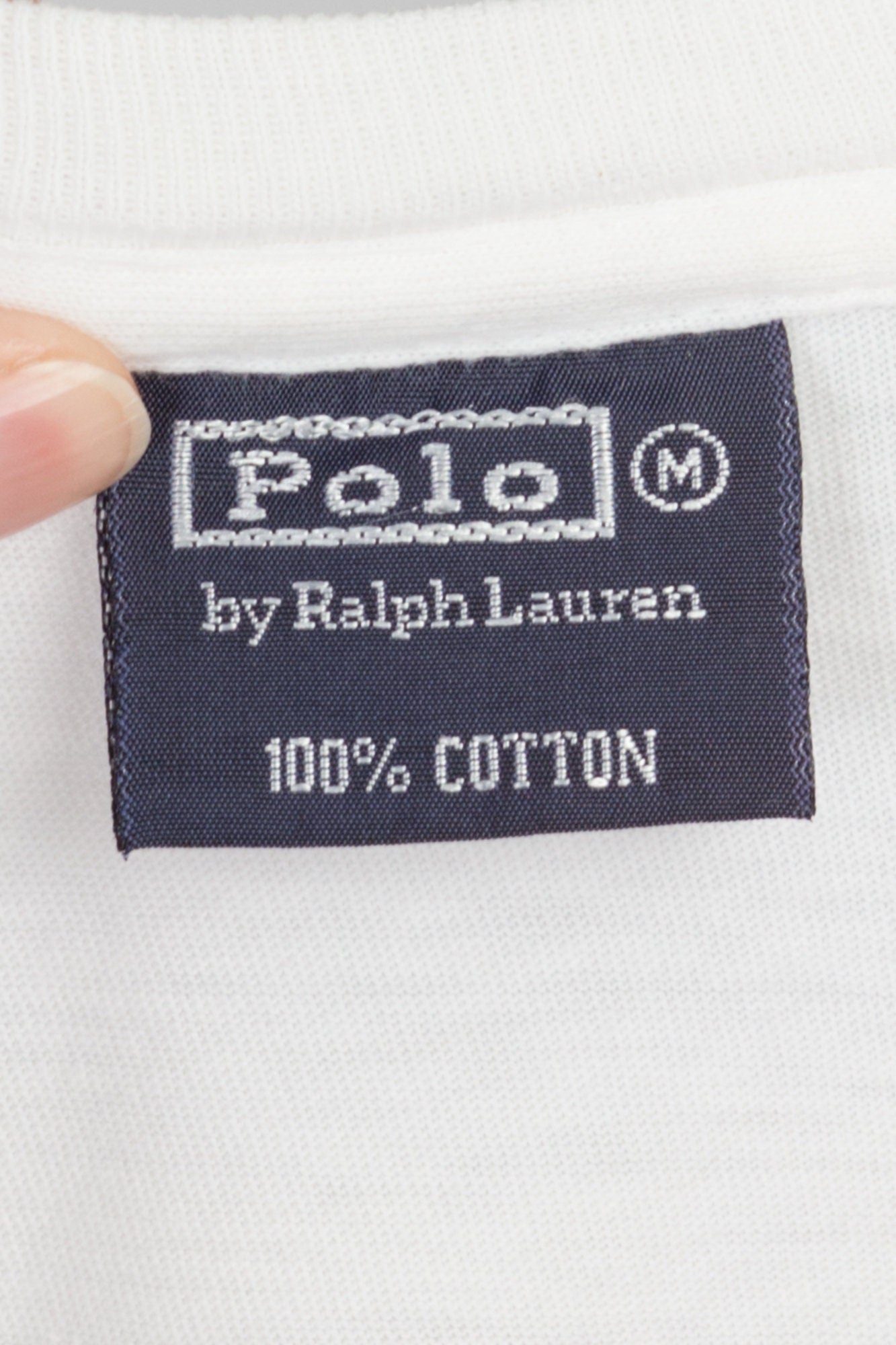 90s Polo Ralph Lauren Plain White Cotton T Shirt - Men's Medium 