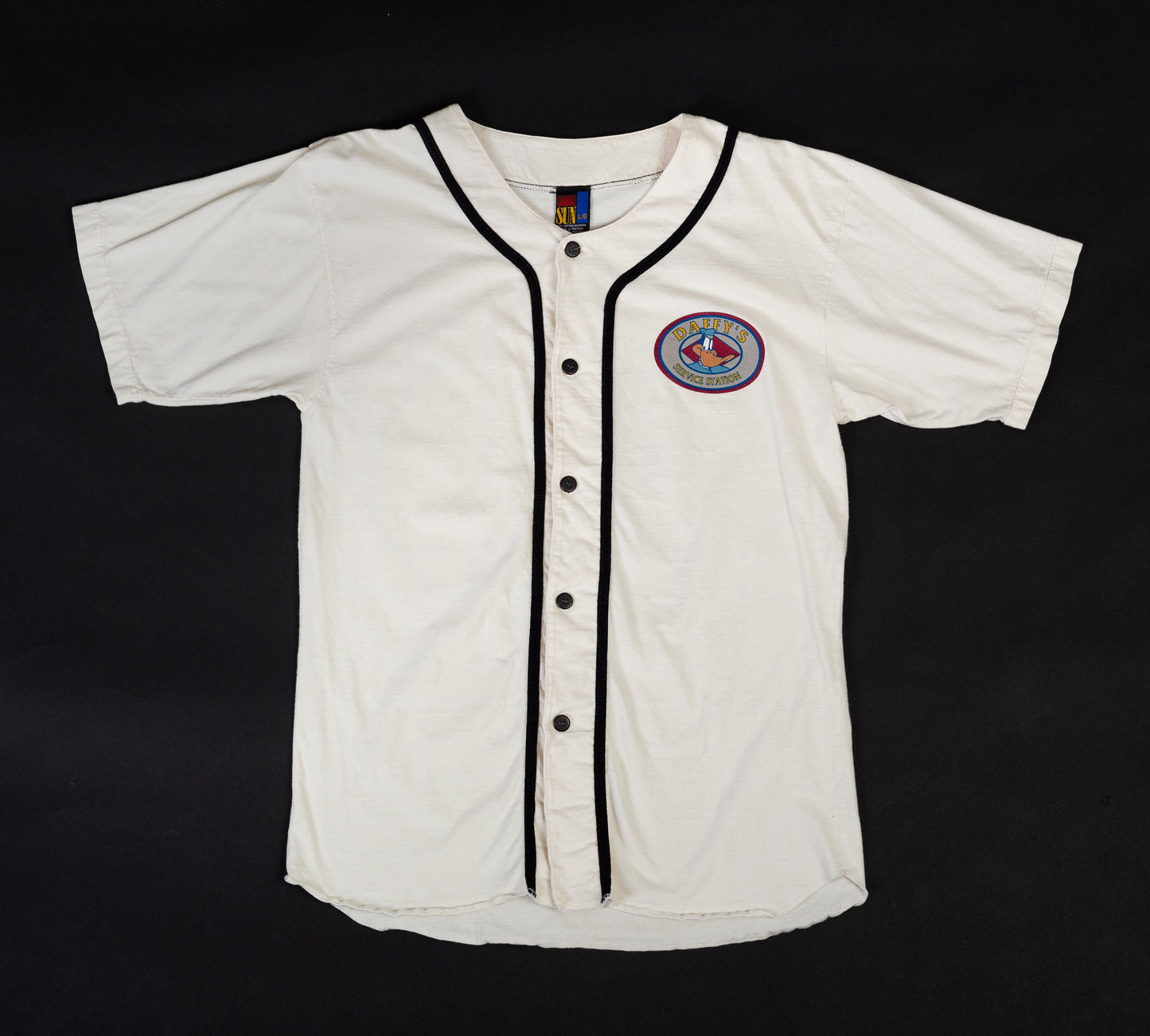 90s Daffy Duck Service Station Baseball Shirt - Men's Medium, Women's Large 