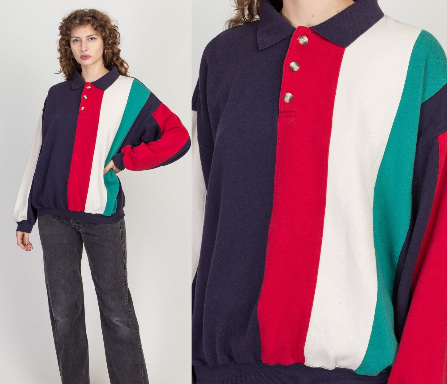 90s Striped Rugby Shirt - Men's XL 