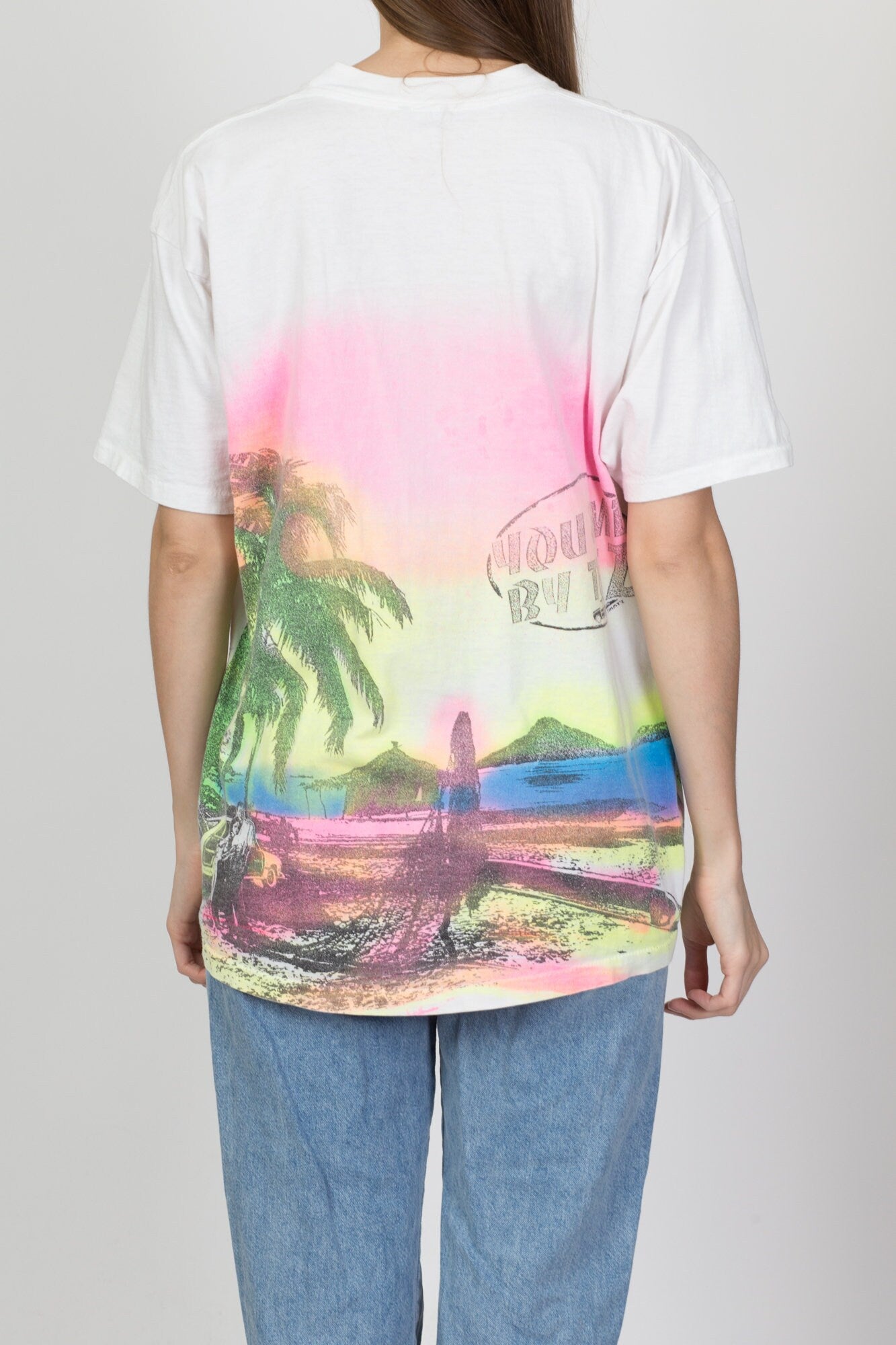 Rare 1990 Jimmy'z Neon Surf "You And Me By The Z" T Shirt - Men's Large, Women's XL 
