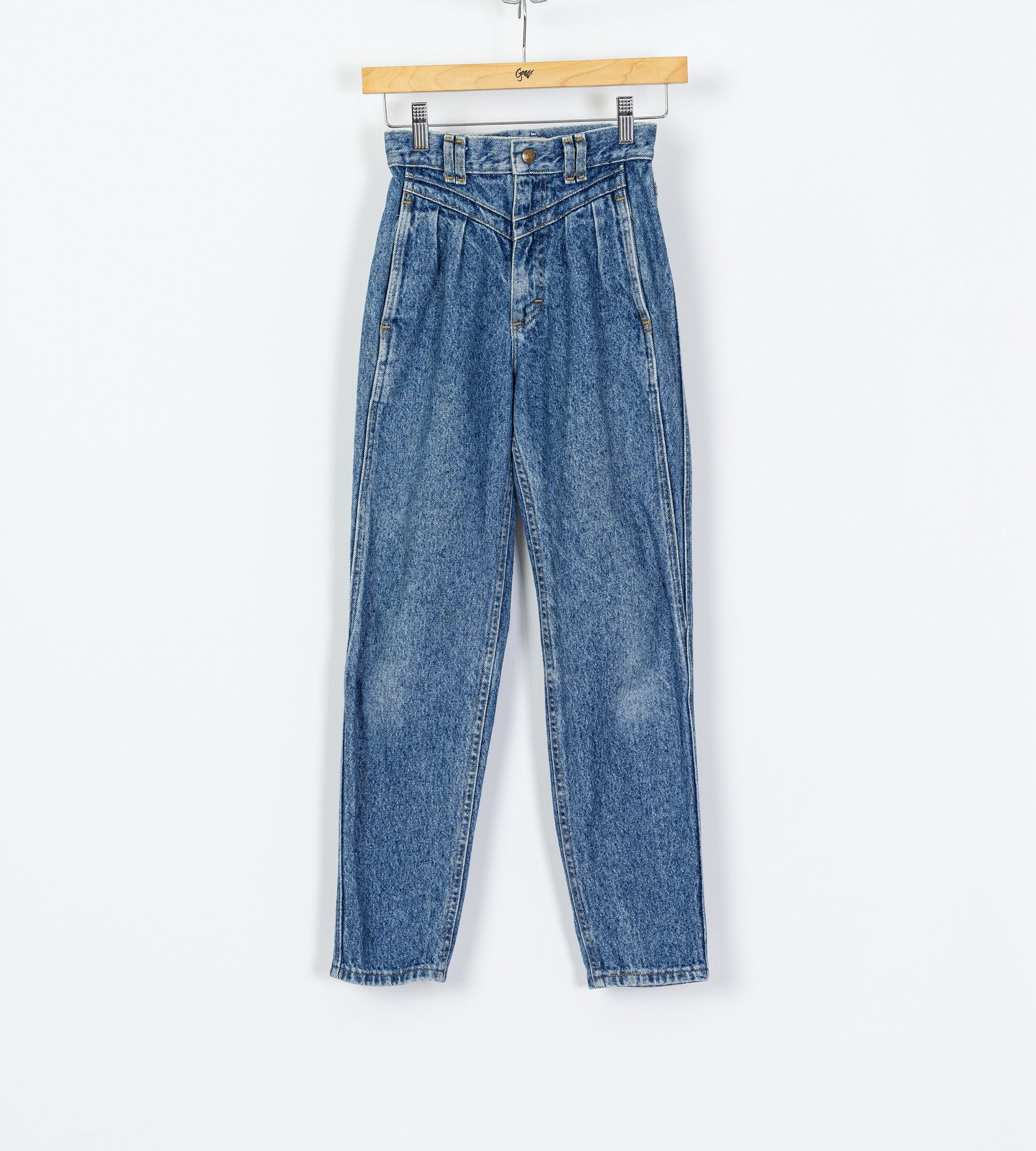 80s Lee Acid Wash High Waist Mom Jeans - XXS 