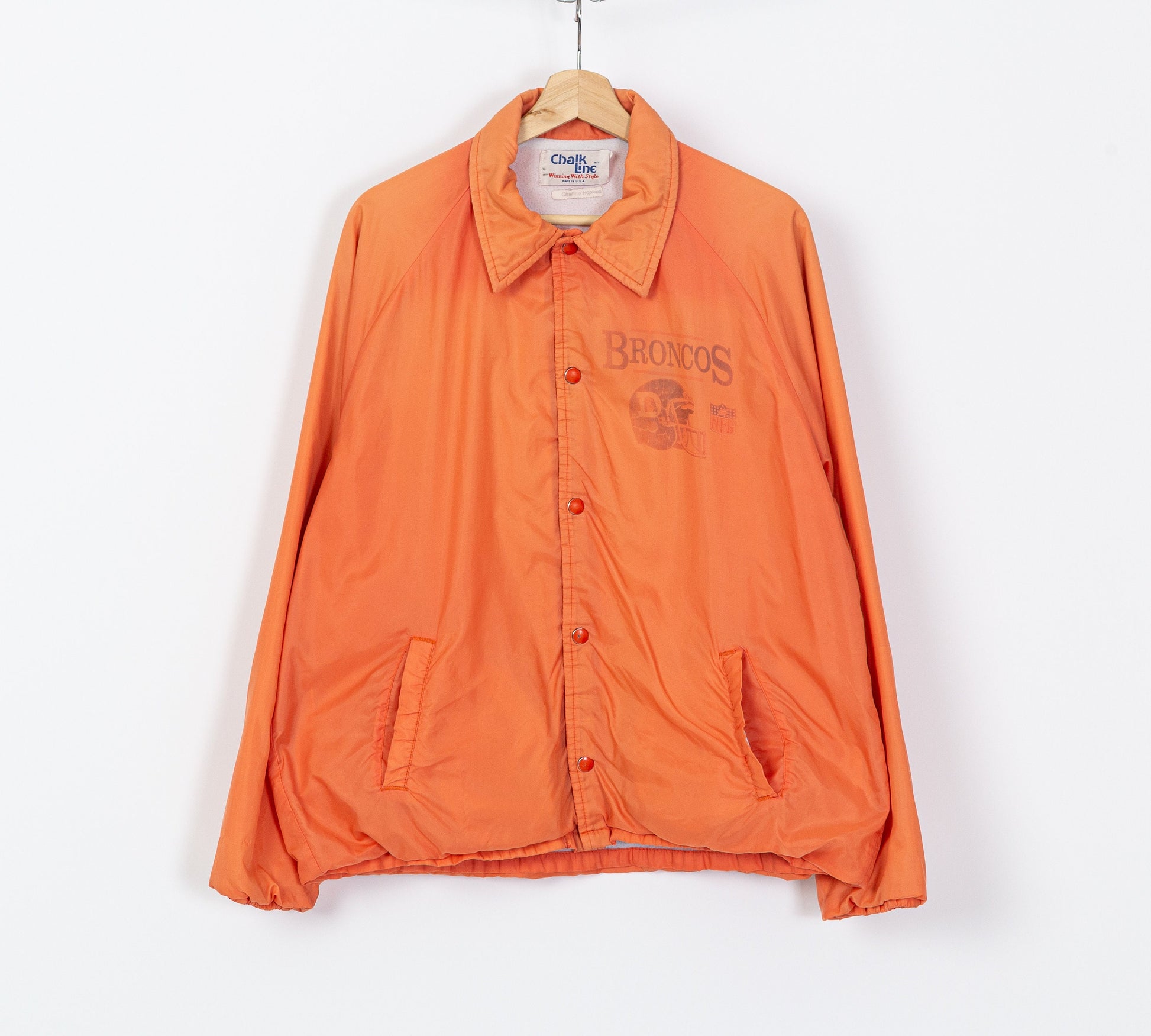 90s Denver Broncos Chalk Line Faded Windbreaker - Men's XL Short 