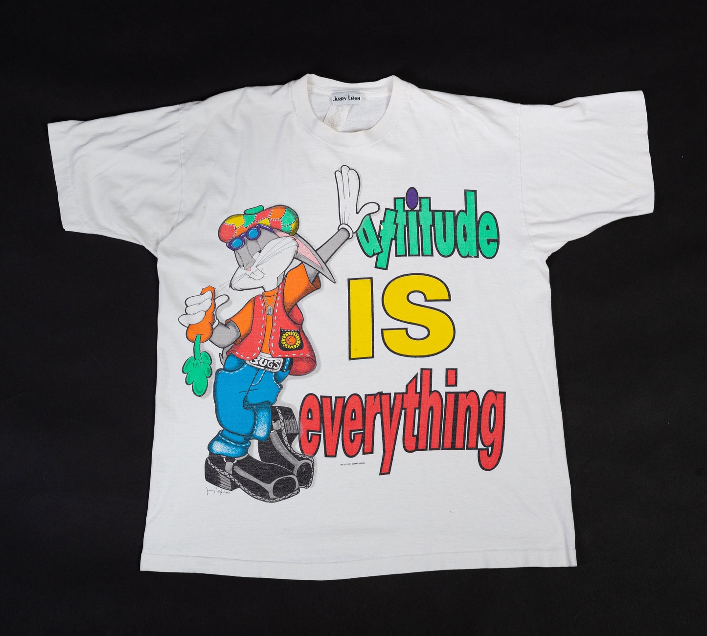 90s Bugs Bunny "Attitude Is Everything" T Shirt - Men's XL, Women's XXL 