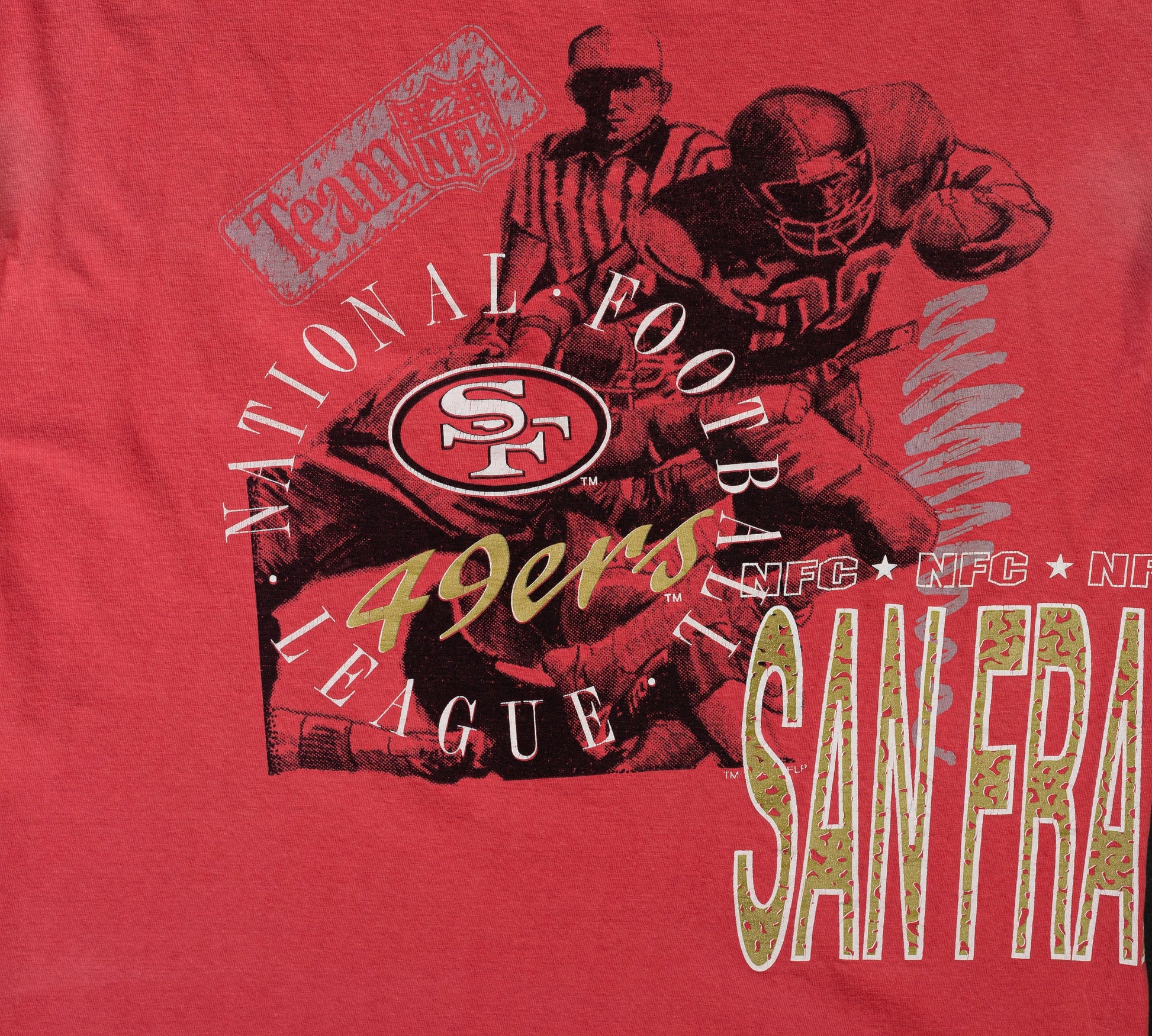 90s San Francisco 49ers All Over Print T Shirt - Men's Large, Women's XL 