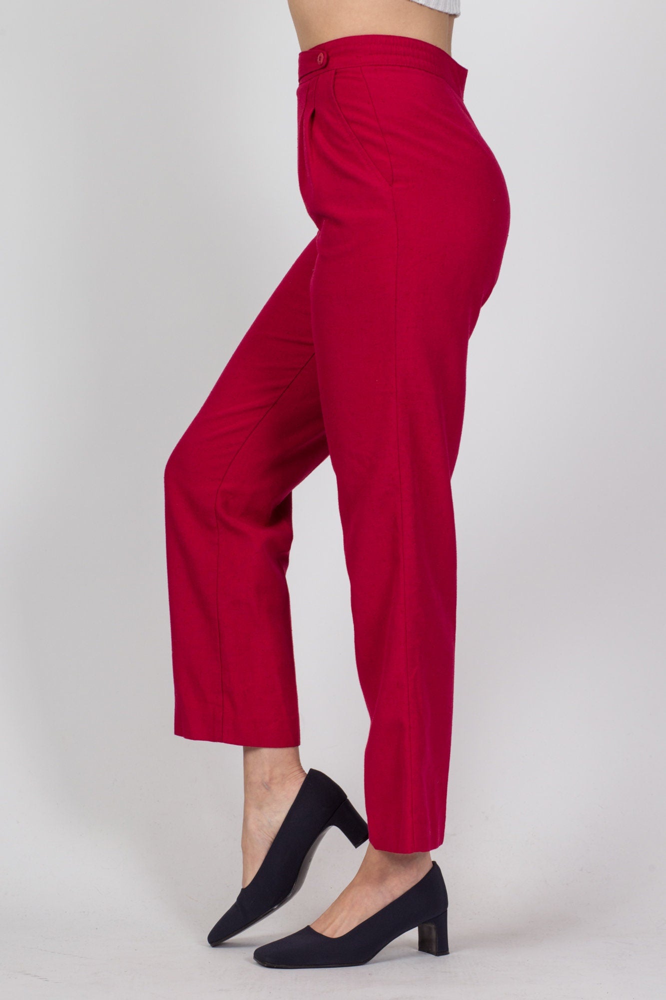 Vintage High Waist Raspberry Pink Trousers - Small to Medium 