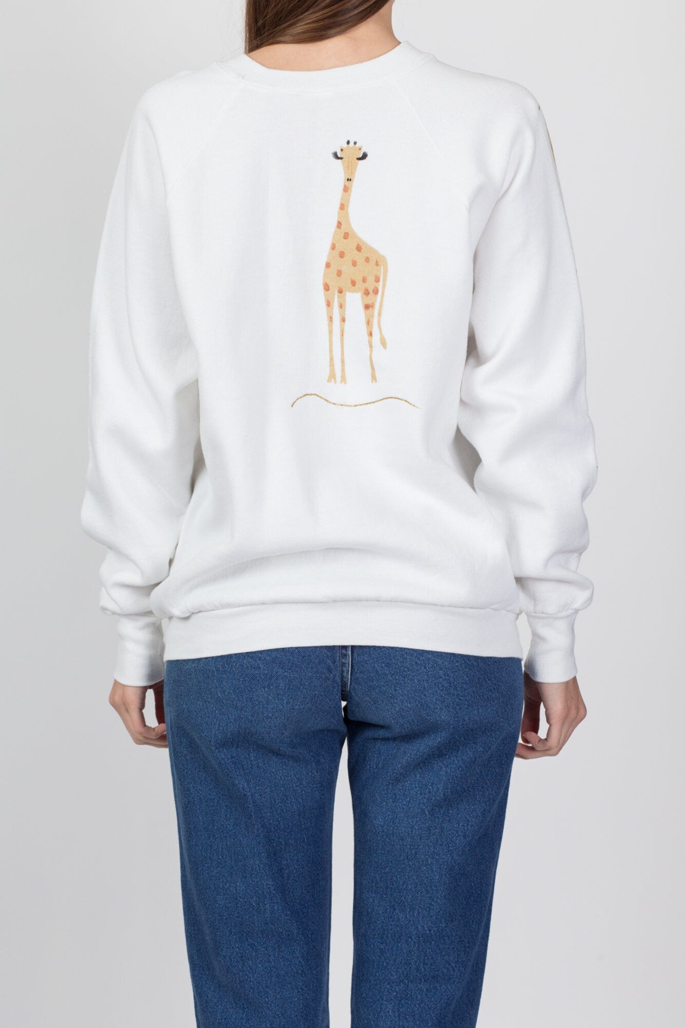 90s Painted Giraffe Sweatshirt - Large 