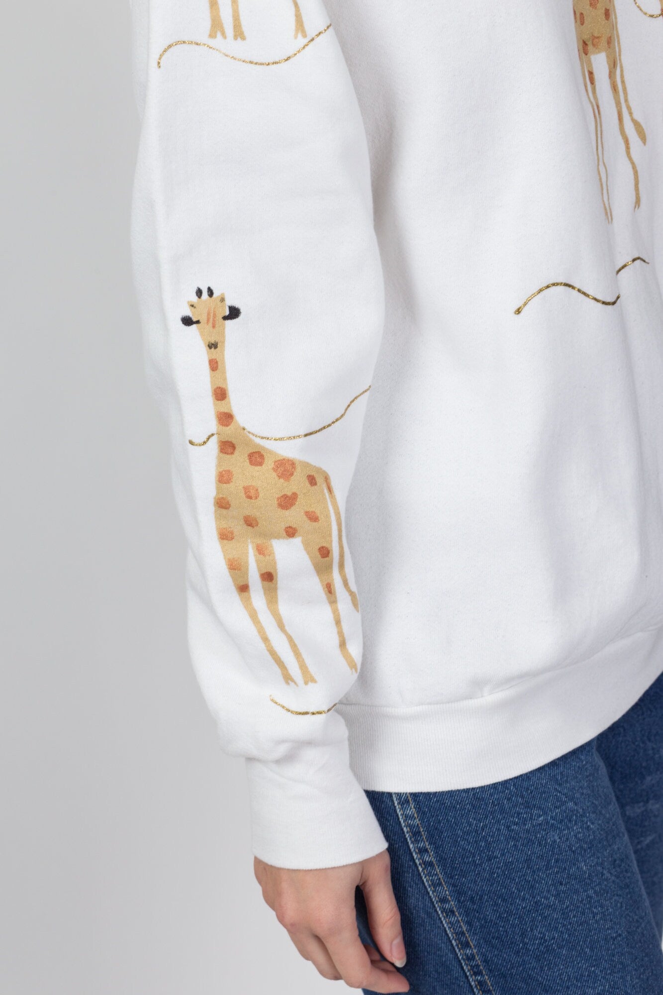 90s Painted Giraffe Sweatshirt - Large 