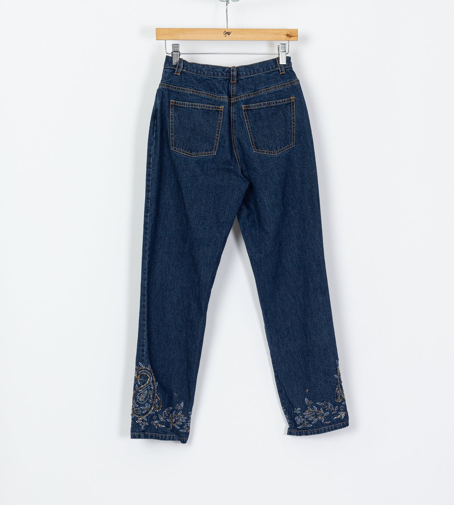 Vintage Y2K Beaded Ankle Jeans - Petite XS 